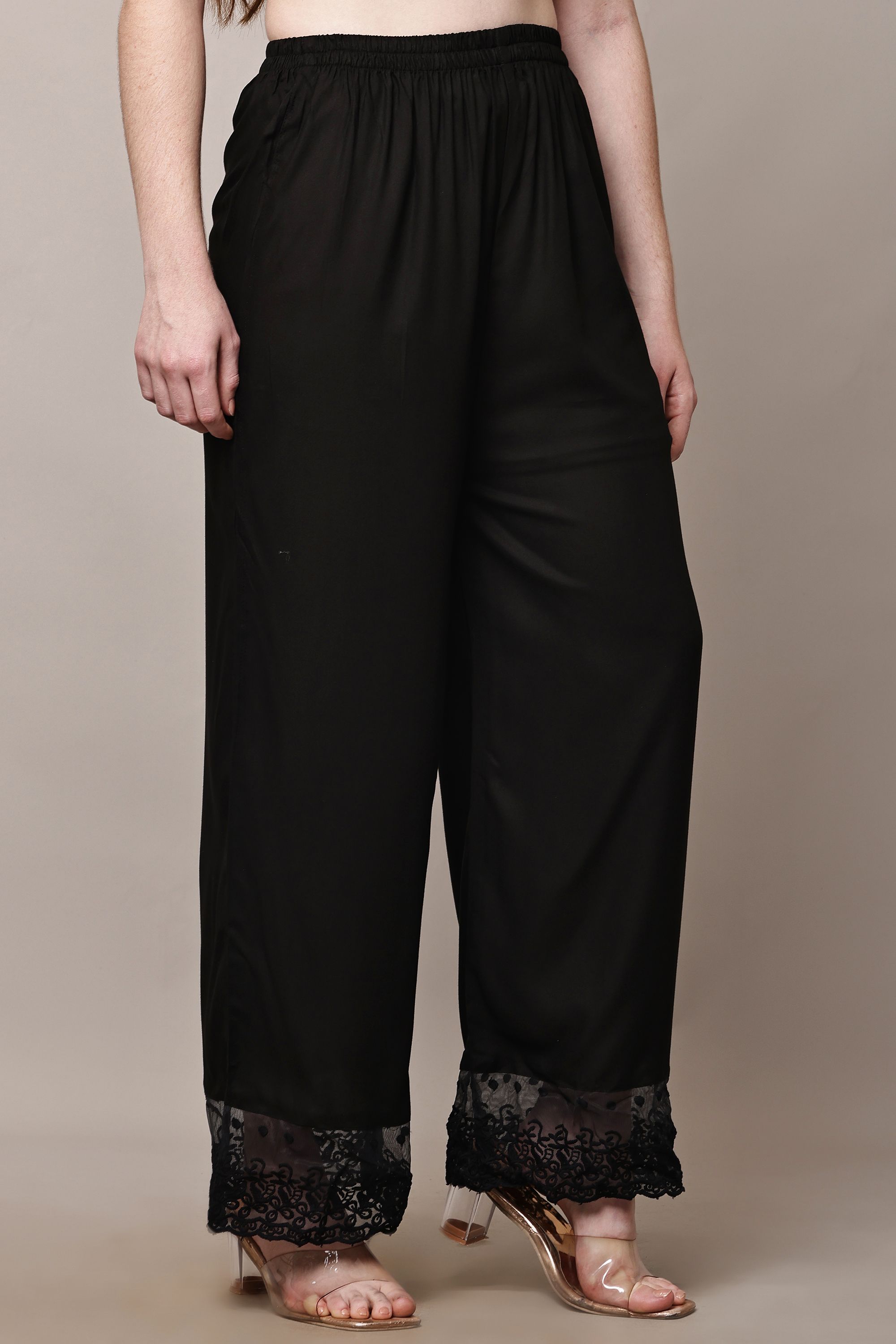sellingsea Women Regular Fit Black Cotton Blend Trousers-picture-12