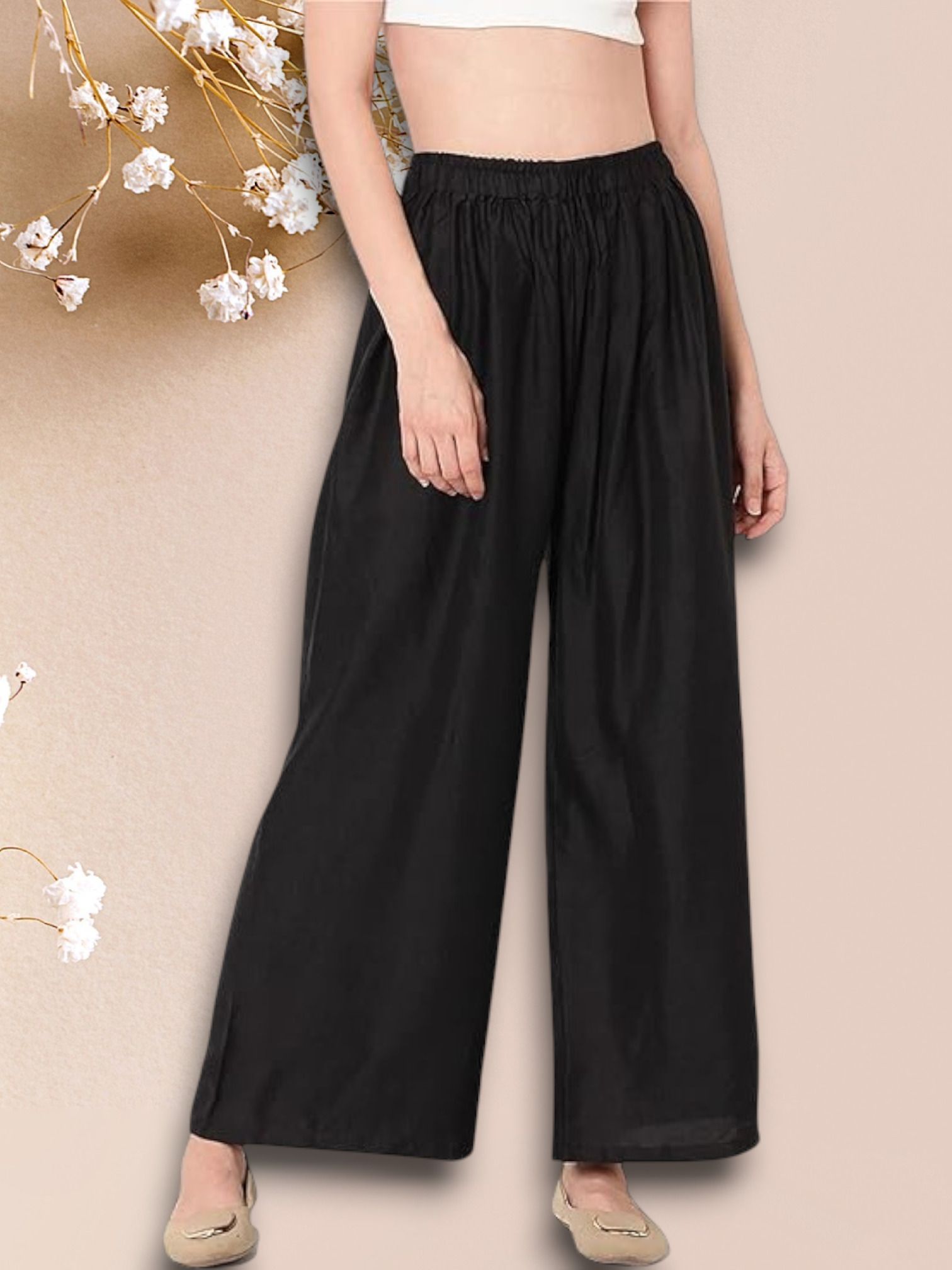 acd Women Comfort Fit Black Viscose Rayon Trousers-picture-4