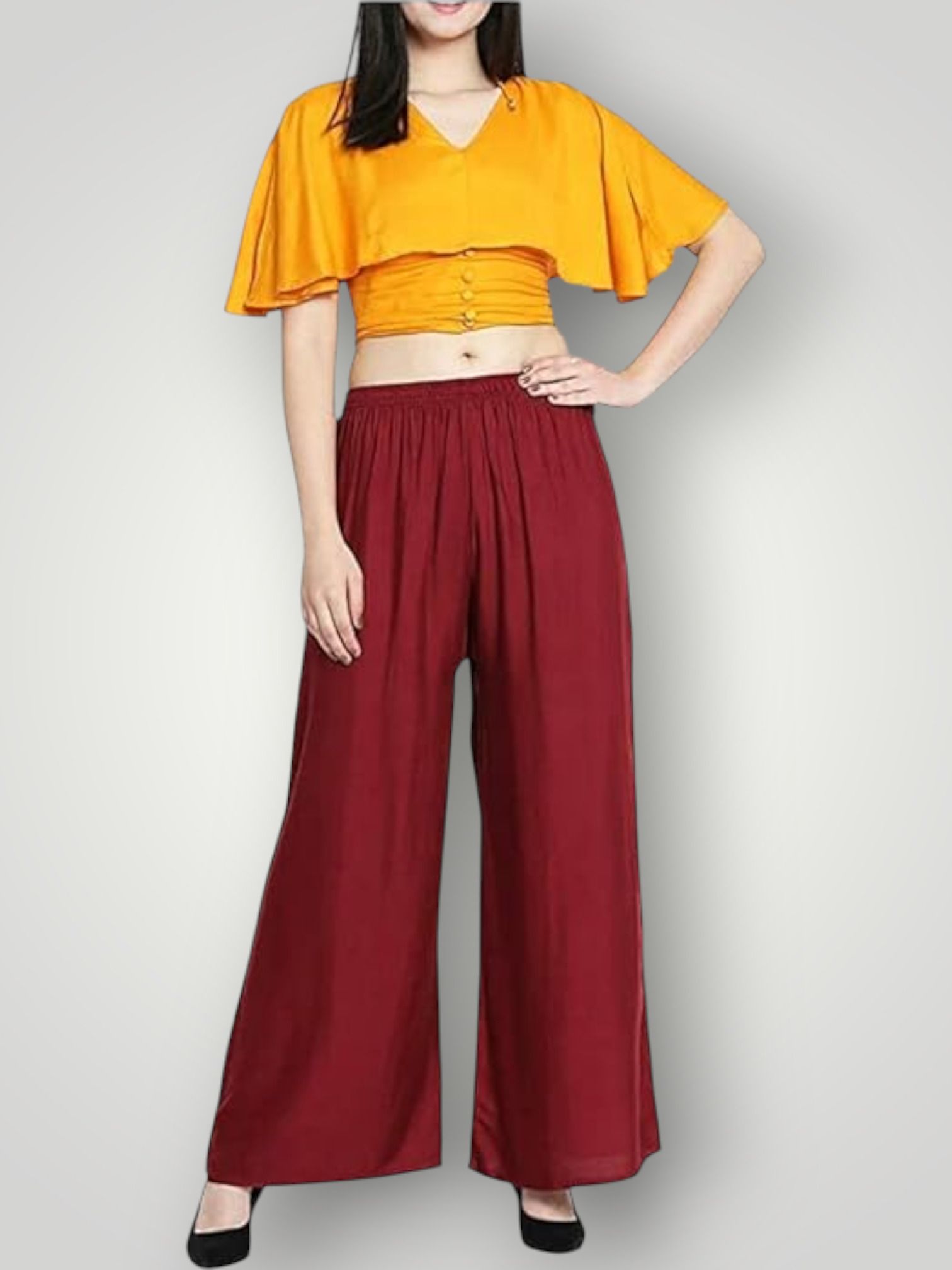acd Women Comfort Fit Maroon Viscose Rayon Trousers-picture-29