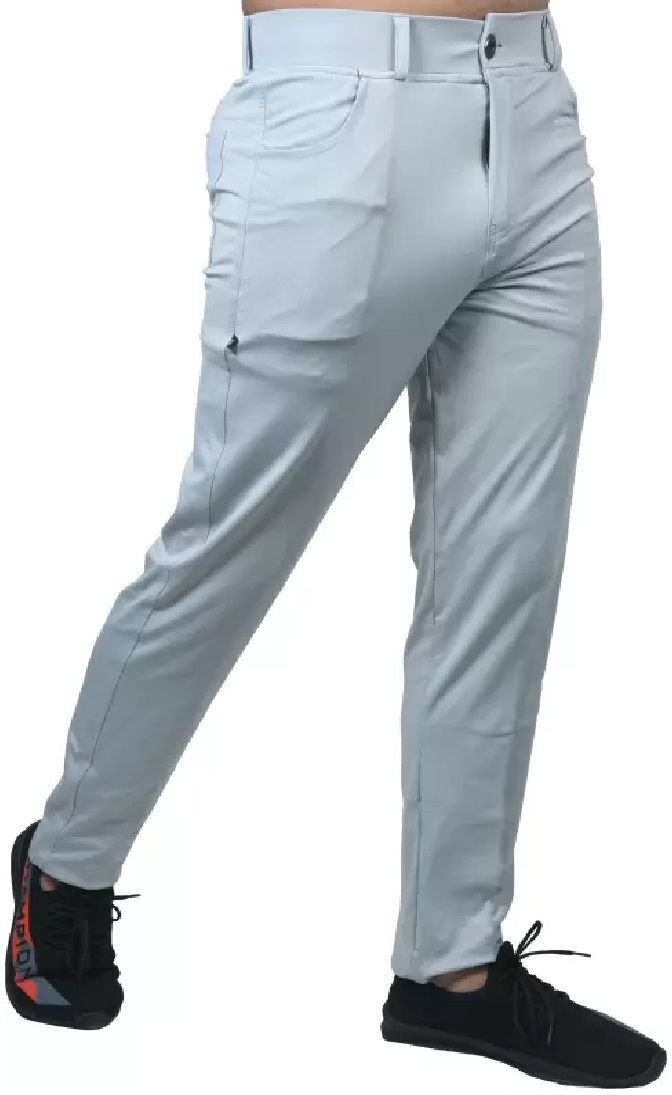 bidatsh trend Men Slim Fit Silver Lycra Blend Trousers-picture-16
