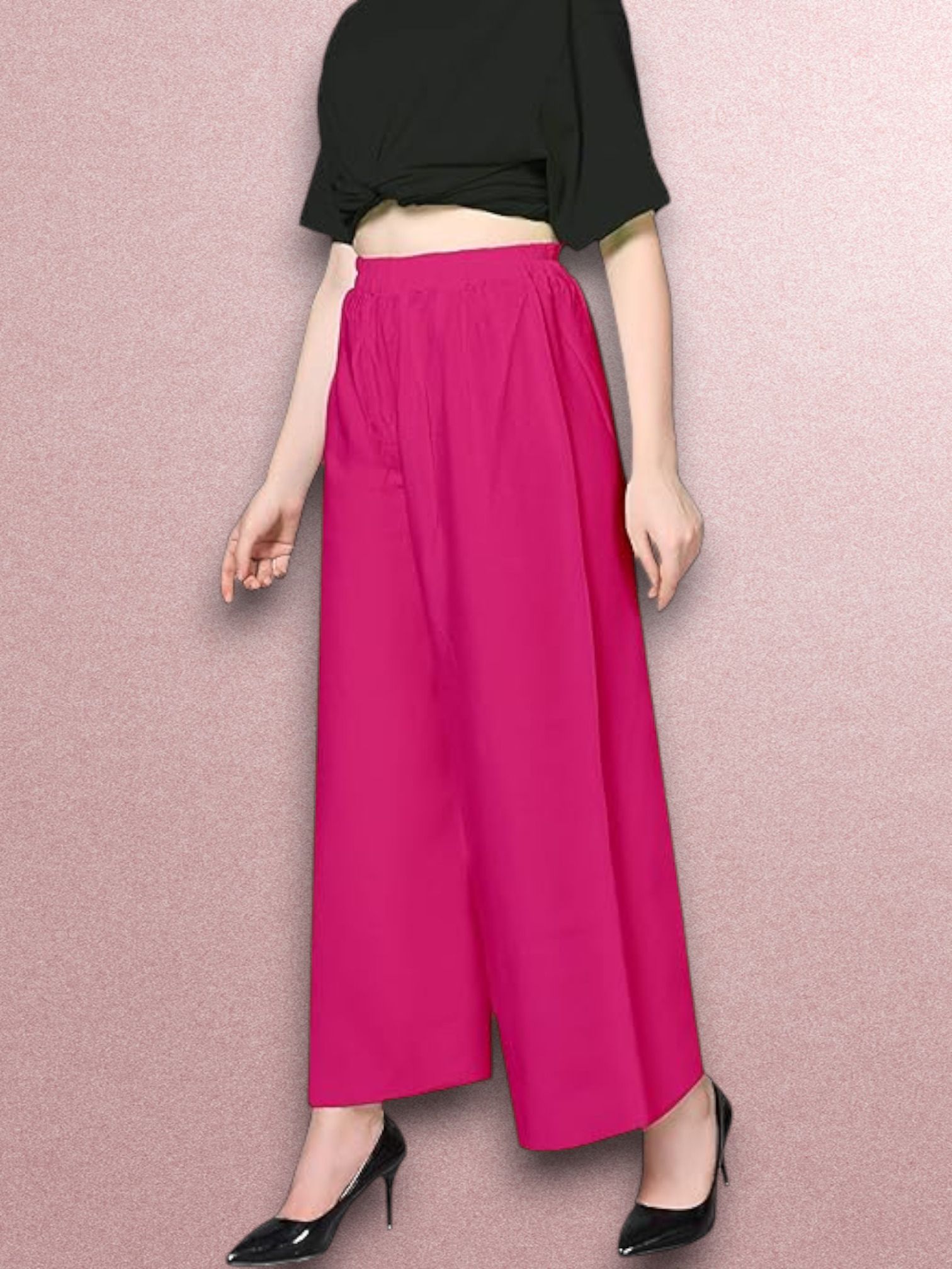 acd Women Comfort Fit Pink Viscose Rayon Trousers-picture-17