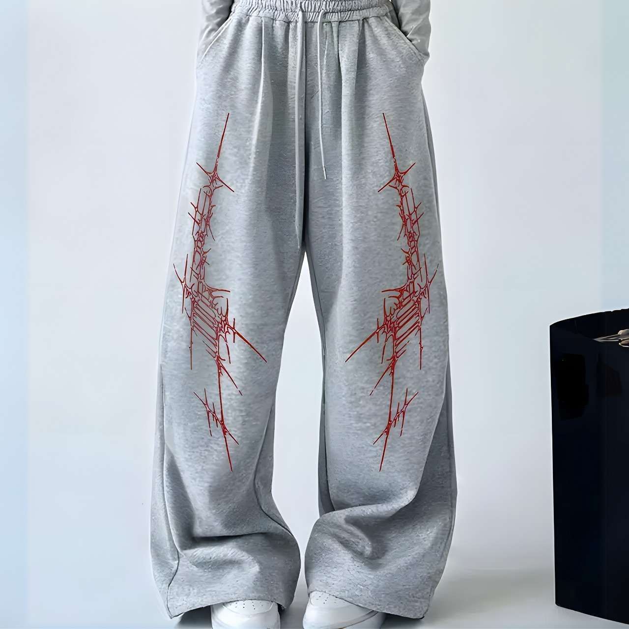 sixteenlines Women Graphic Print Grey Track Pants-picture-13