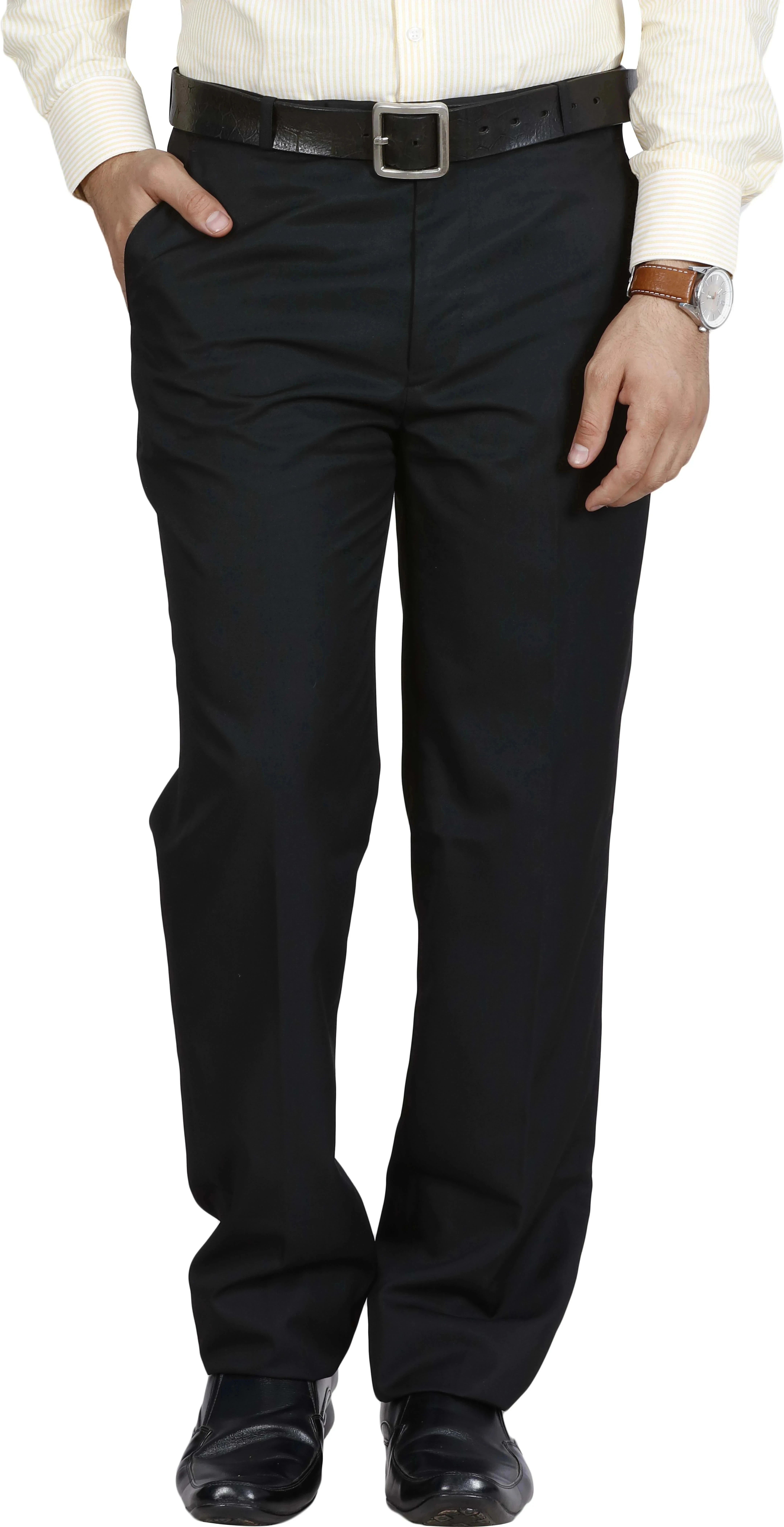 mchenry Men Regular Fit Black Viscose Rayon Trousers-picture-20
