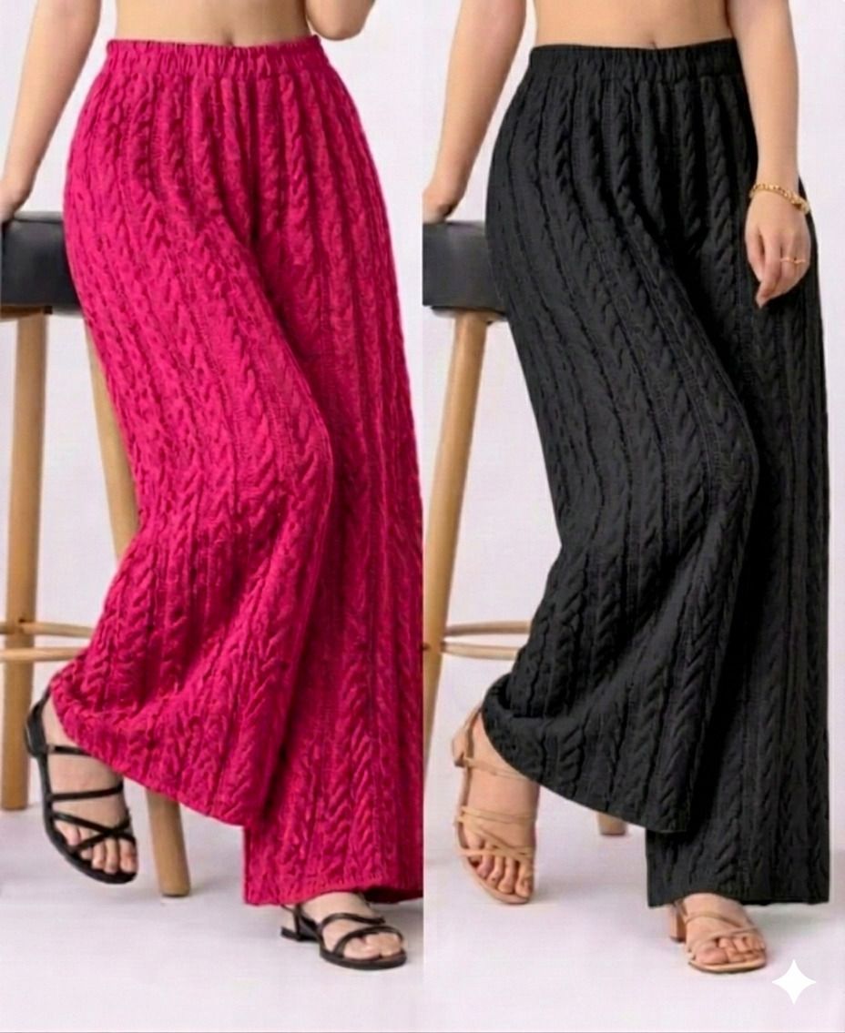 lizord fab Pack of 2 Women Straight Fit Black, Pink Lycra Blend Trousers-picture-48