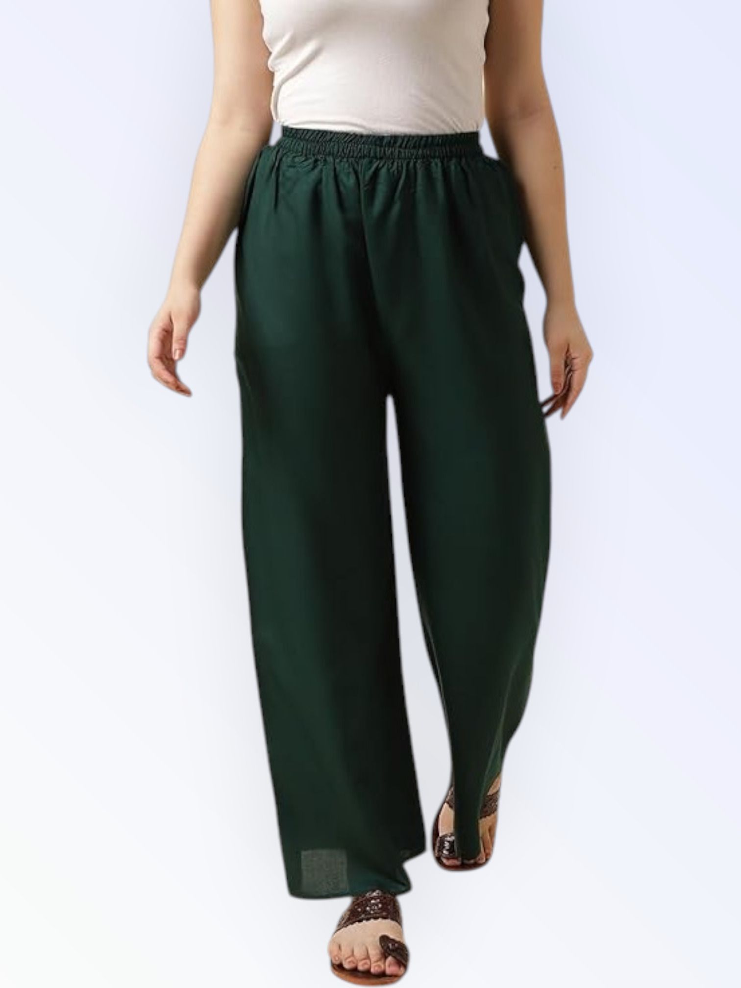 acd Women Comfort Fit Green Viscose Rayon Trousers-picture-6