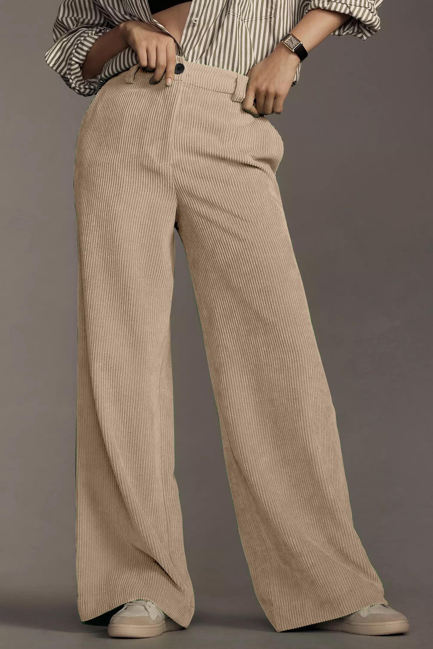 rajovati Women Relaxed Cream Polyester Trousers-picture-45