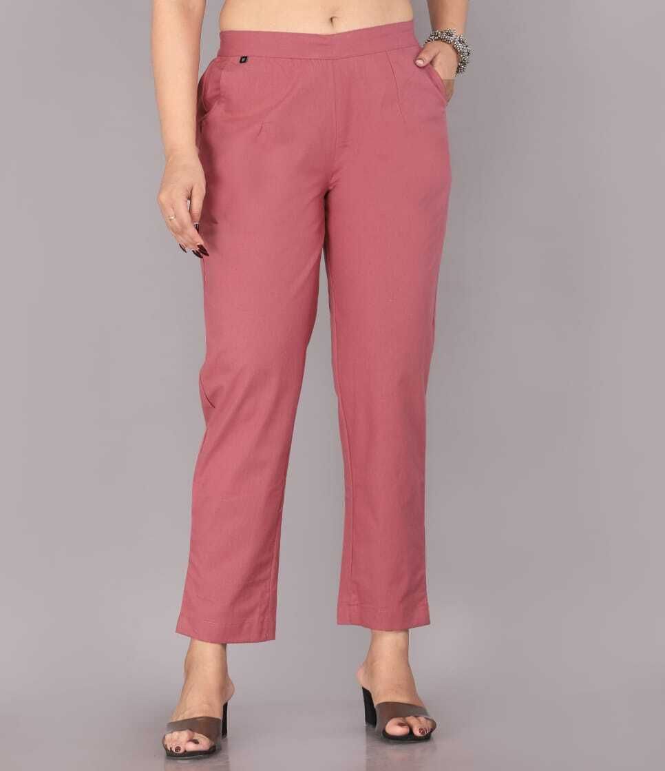 Women Regular Fit pink Pure Cotton pant & Women Pyjama Women Pyjama