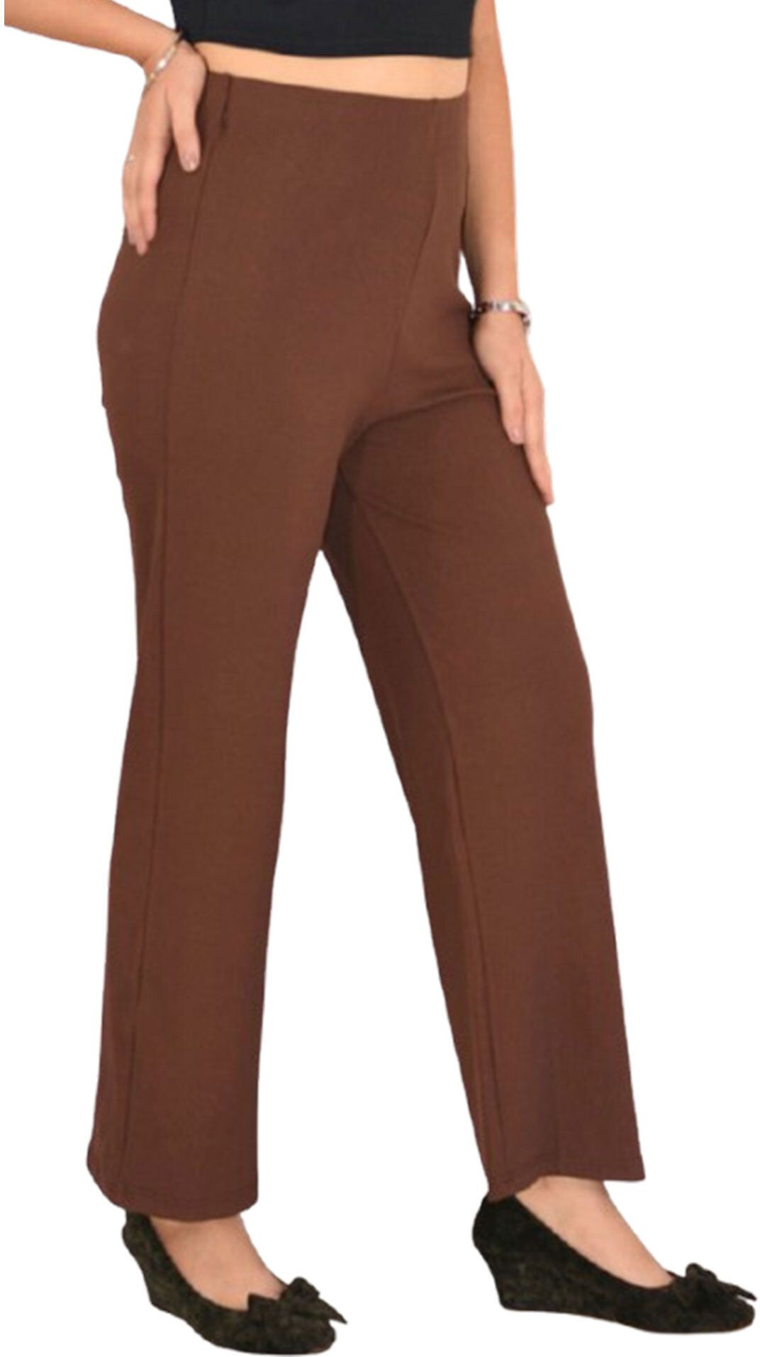 pinkshell Women Regular Fit Brown Polyester Trousers-picture-47