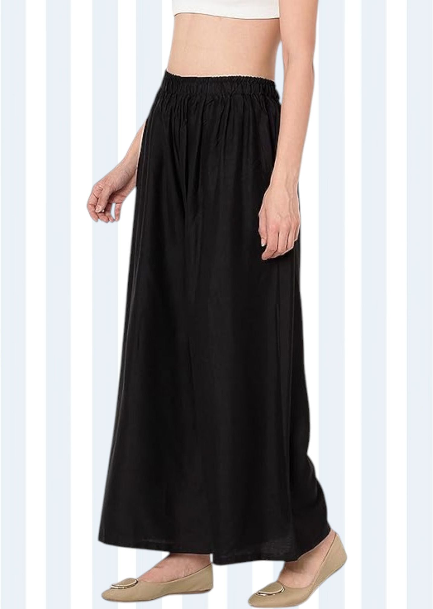 Women Comfort Fit Black Viscose Rayon Trousers-image-47
