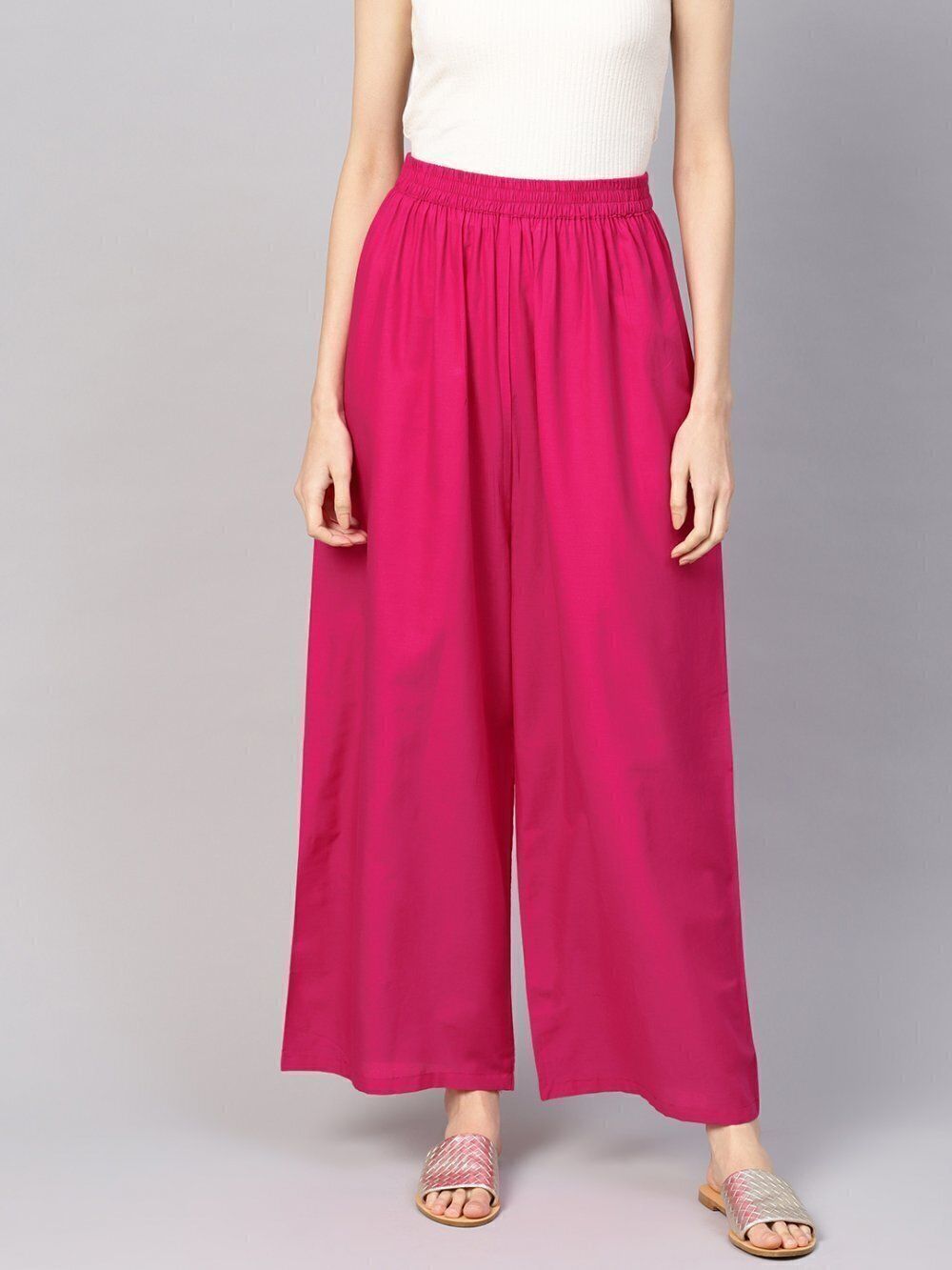 Women Regular Fit Pink Viscose Rayon Trousers-image-20