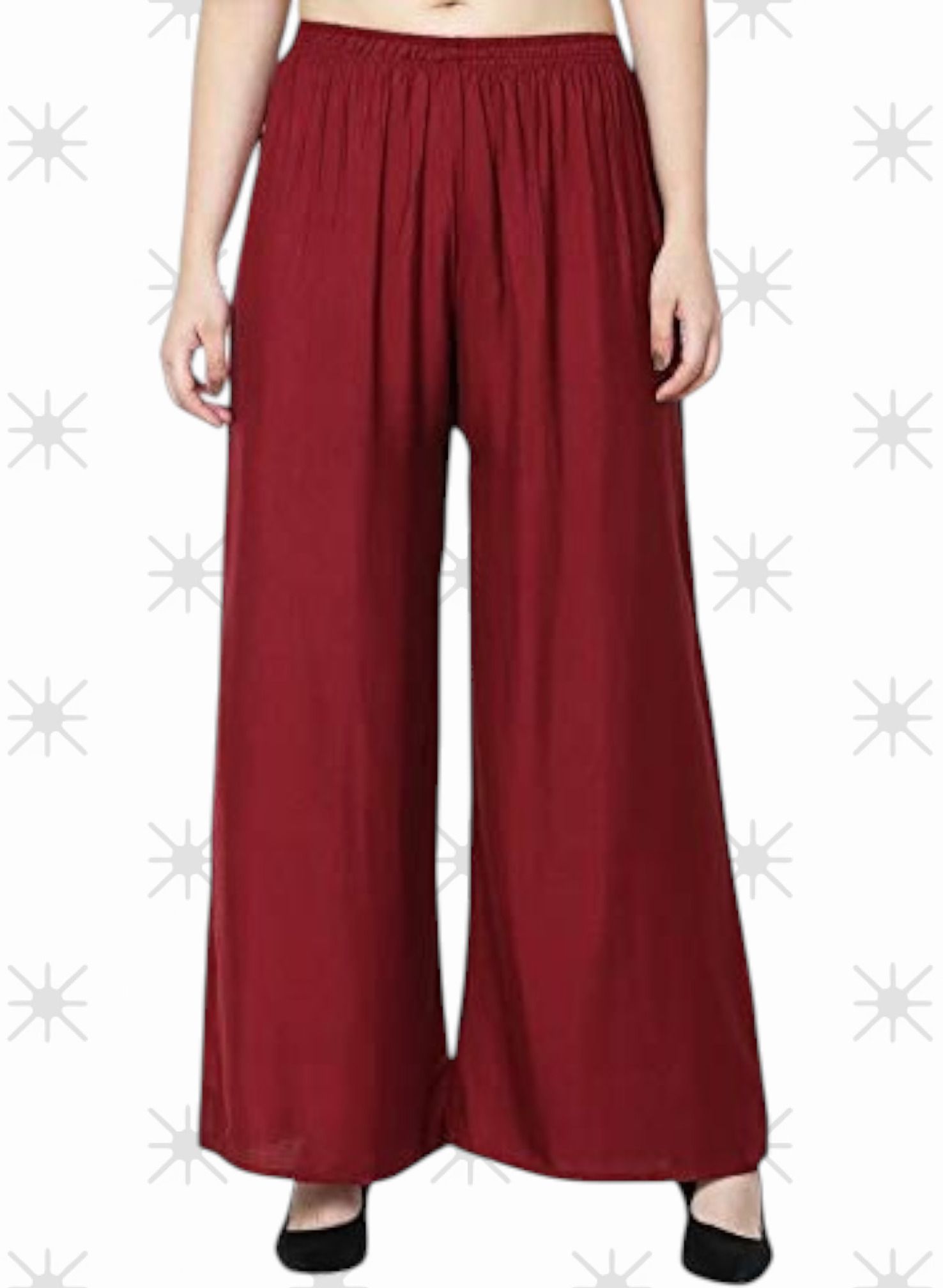 Women Comfort Fit Maroon Viscose Rayon Trousers-image-45