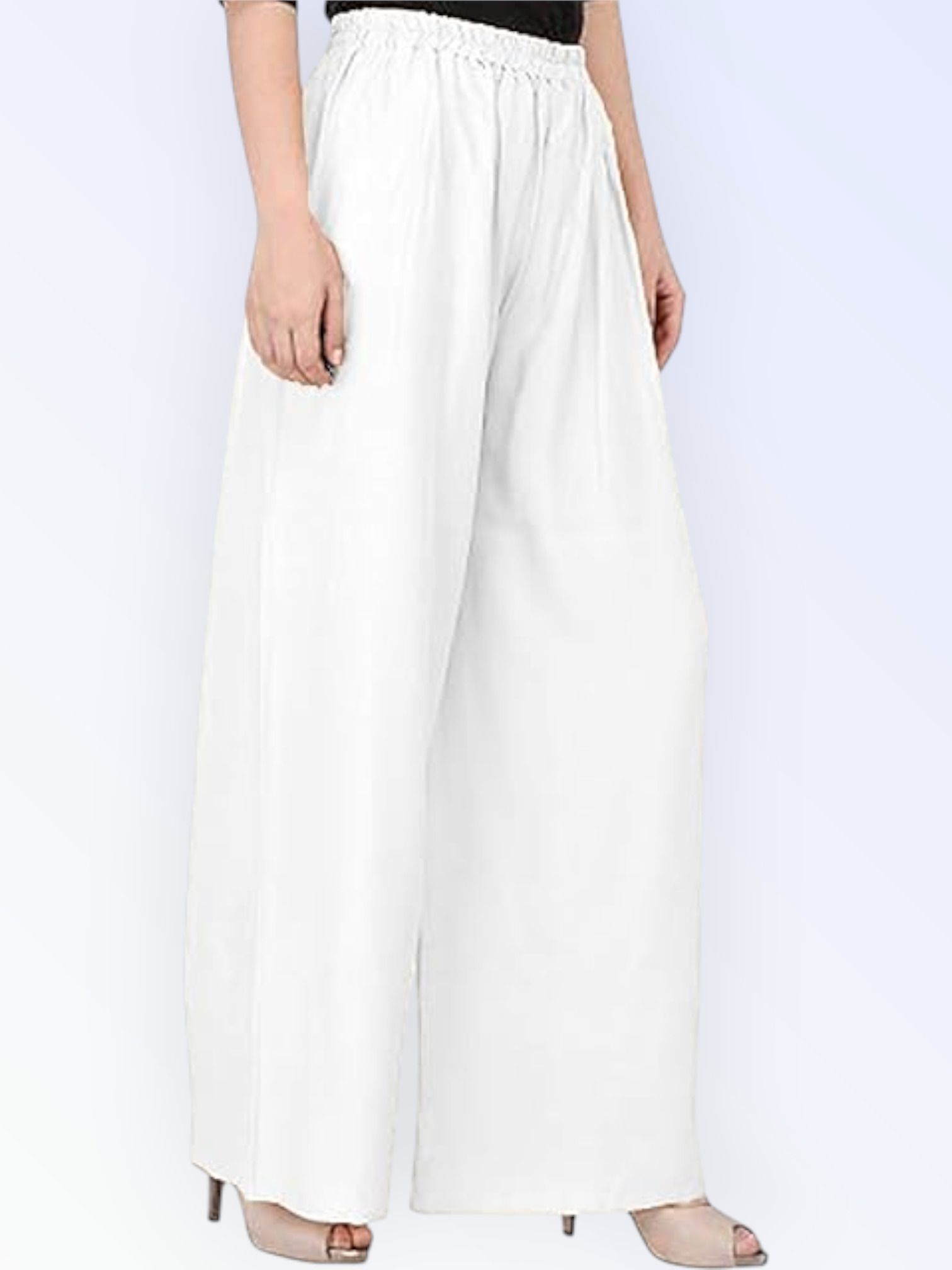 acd Women Comfort Fit White Viscose Rayon Trousers-picture-22