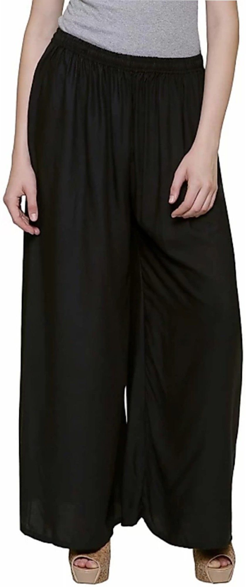 Women Relaxed Black Viscose Rayon Trousers-image-32