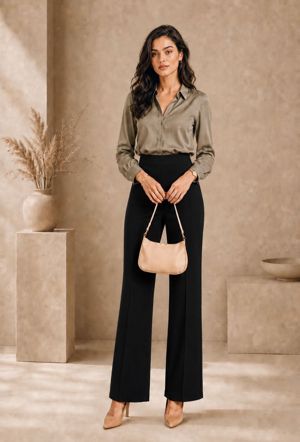 Women Regular Fit Multicolor, Black Lycra Blend Trousers-image-45