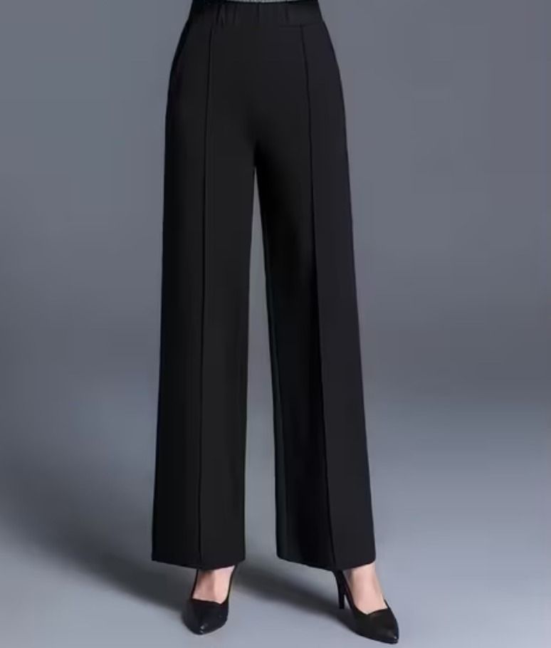 Women Regular Fit Black Cotton Blend Trousers-image-41
