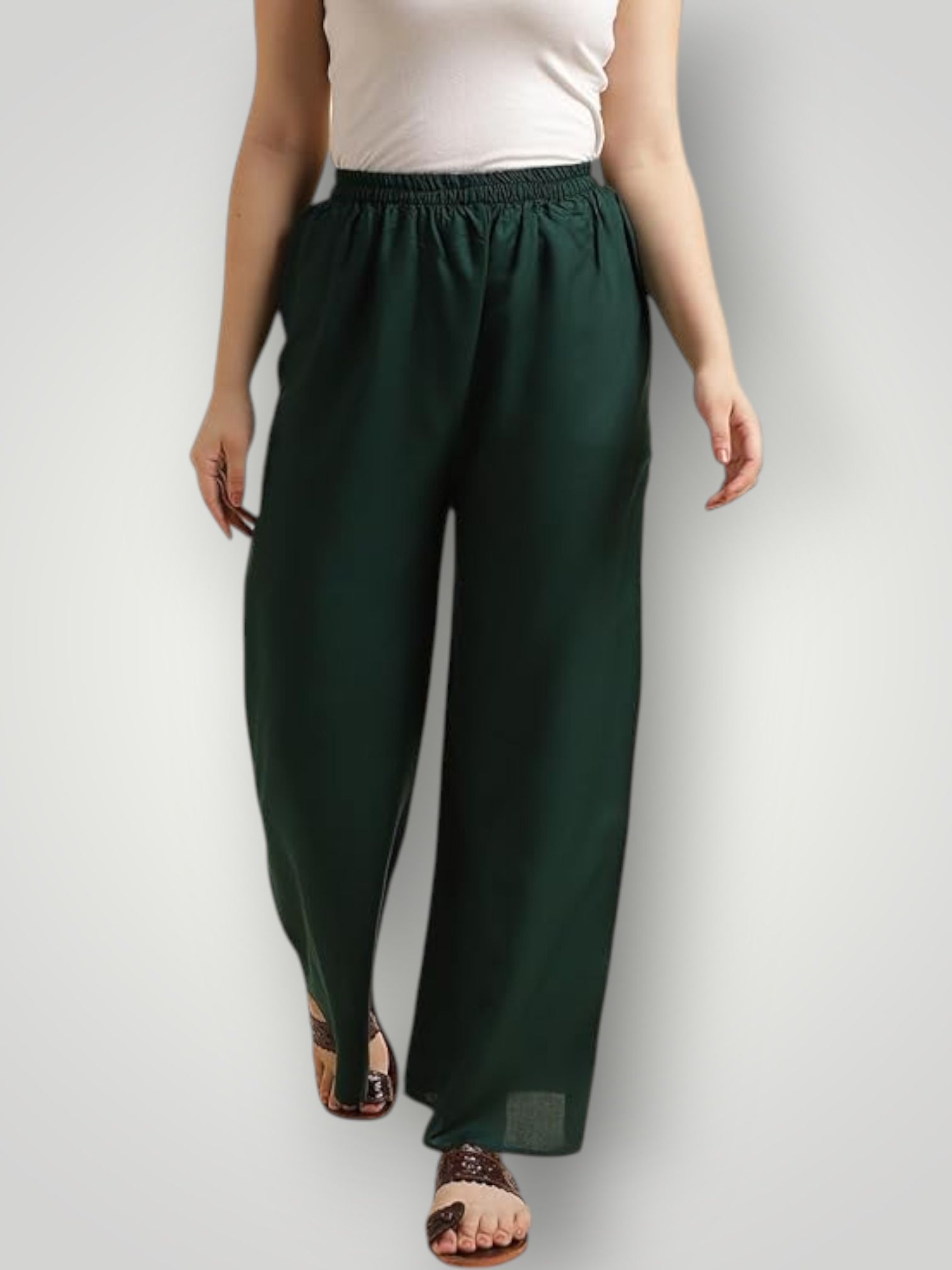 acd Women Comfort Fit Green Viscose Rayon Trousers-picture-14