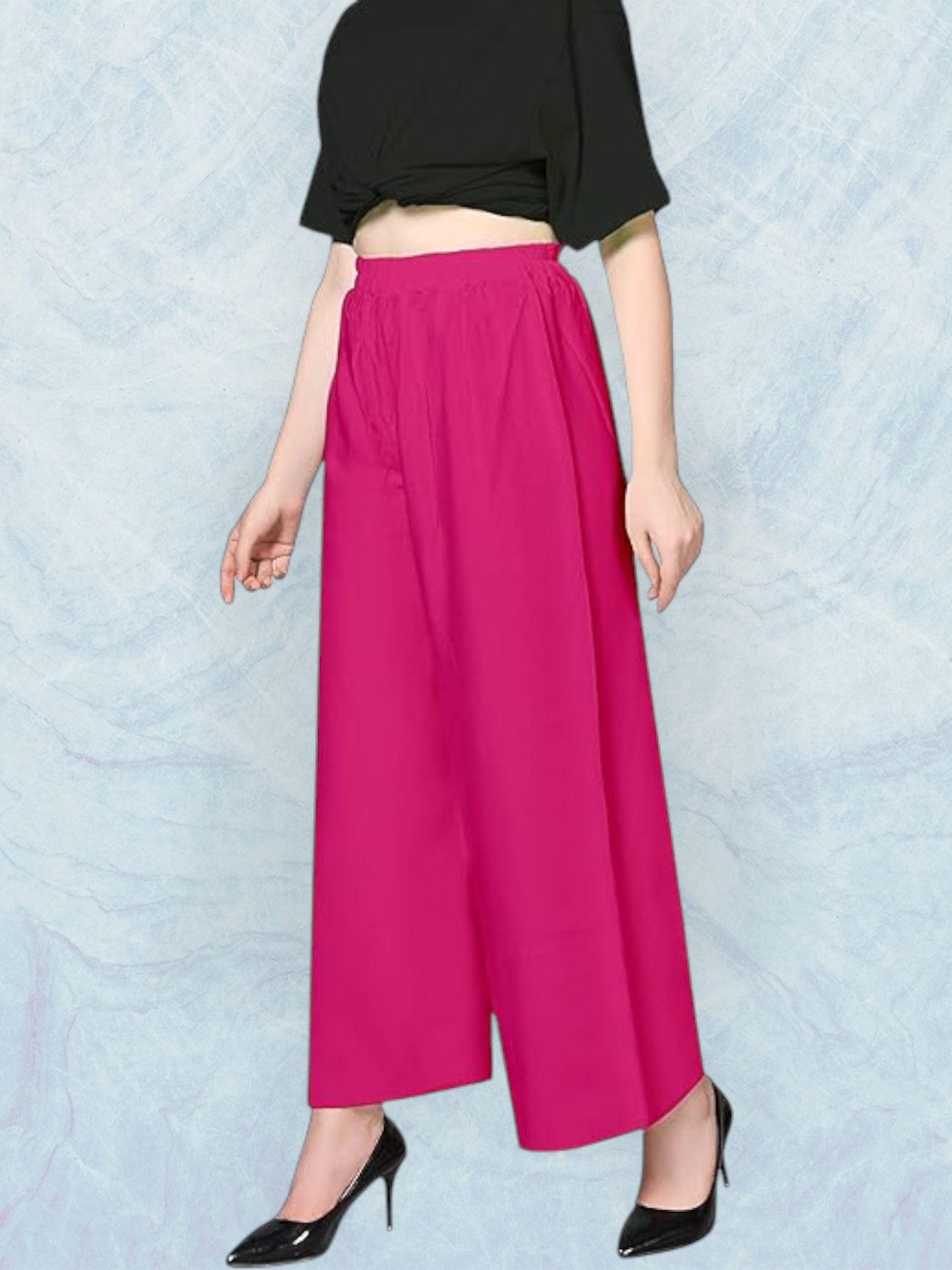 acd Women Comfort Fit Pink Viscose Rayon Trousers-picture-16