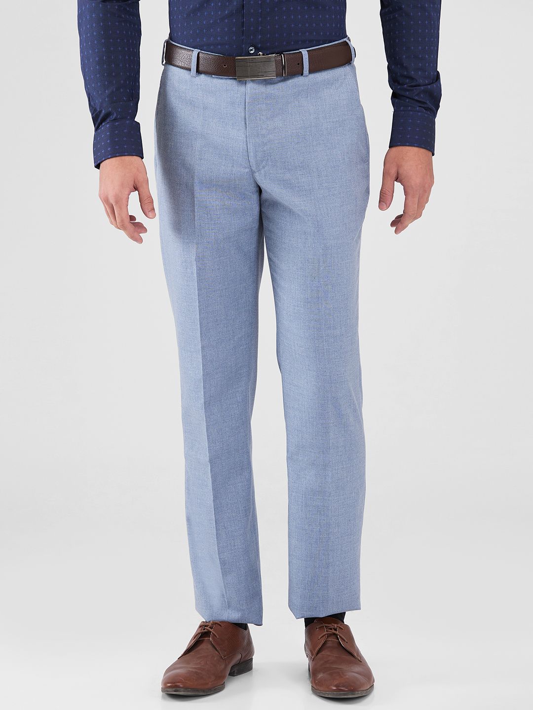 park avenue Men Regular Fit Blue Polyester Trousers-picture-13
