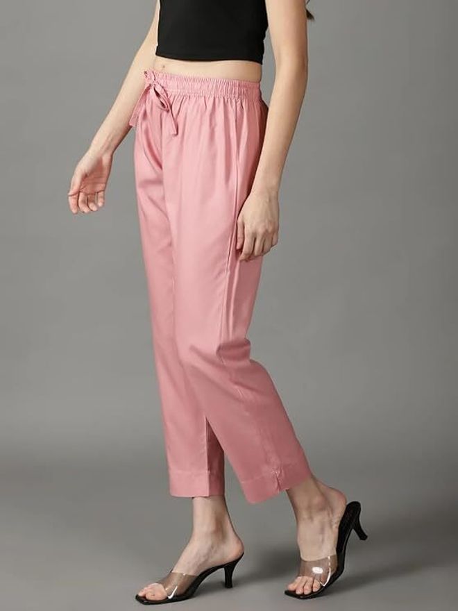 cadila Women Straight Fit Pink Viscose Rayon Trousers-picture-27
