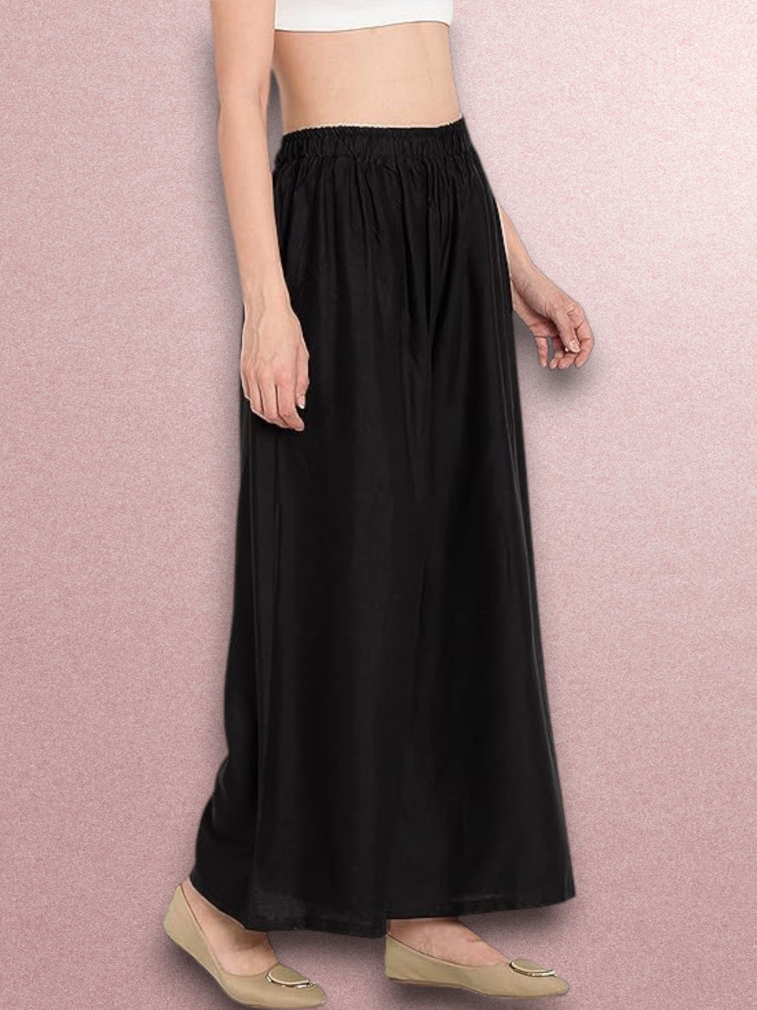Women Comfort Fit Black Viscose Rayon Trousers-image-42