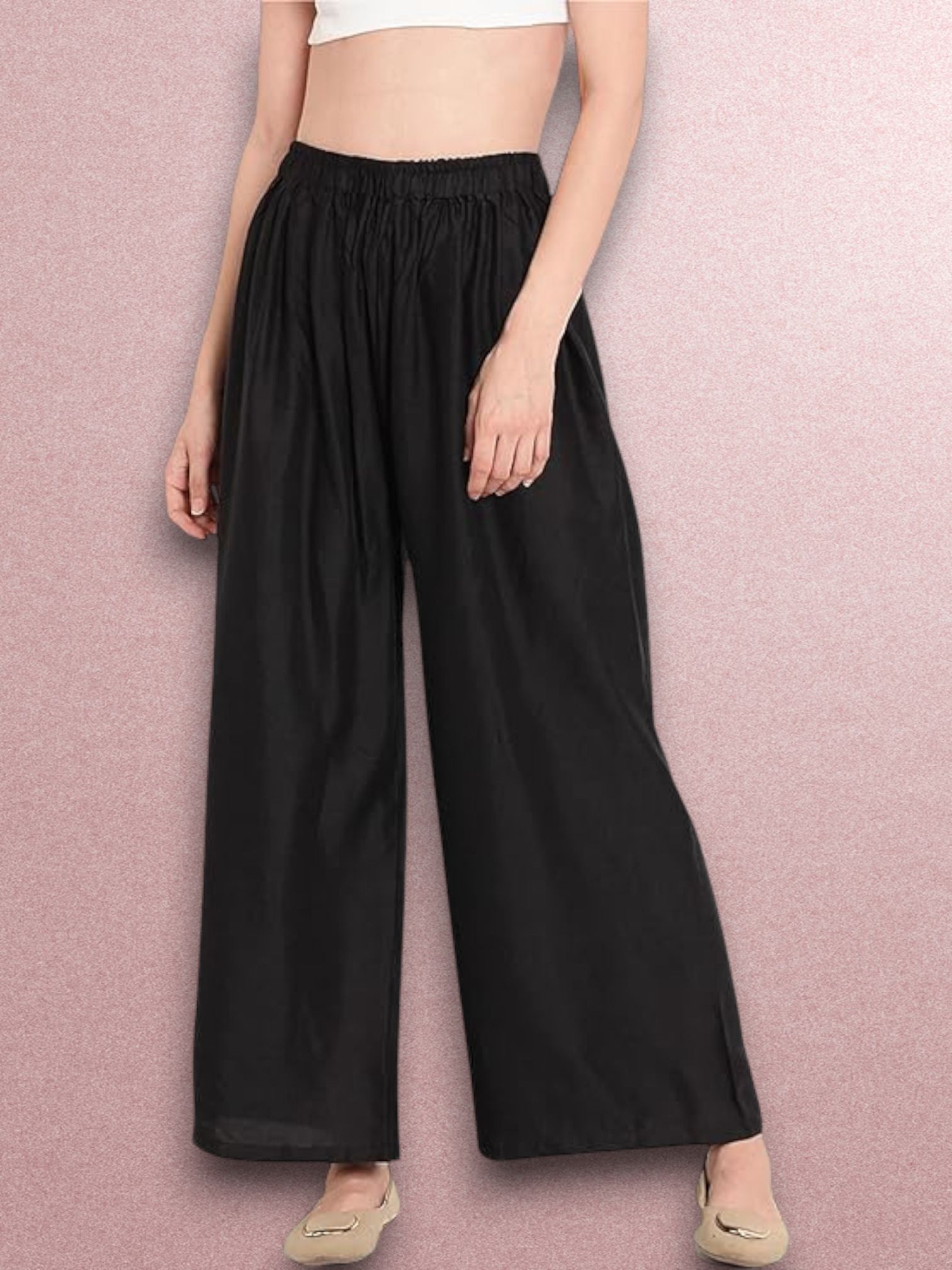 acd Women Comfort Fit Black Viscose Rayon Trousers-picture-0
