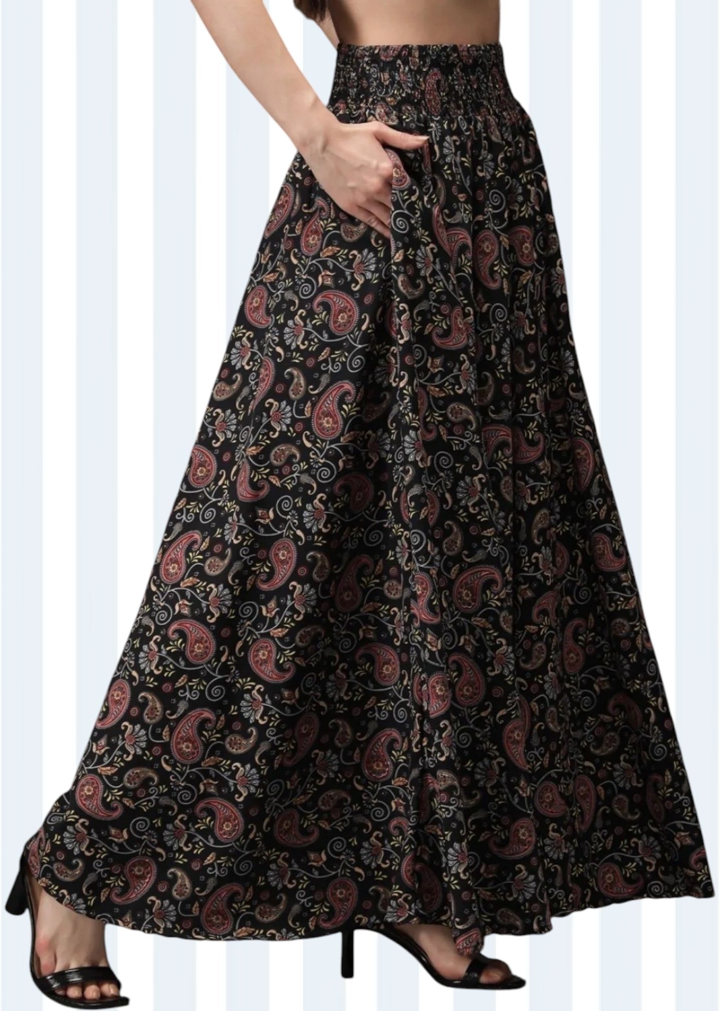 Pack of 2 Women Comfort Fit Black Crepe Trousers