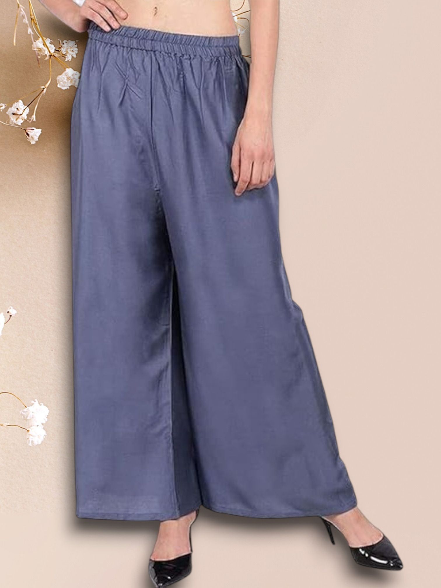 acd Women Comfort Fit Grey Viscose Rayon Trousers-picture-18