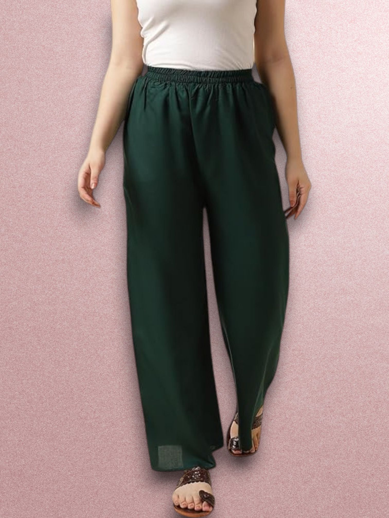 acd Women Comfort Fit Green Viscose Rayon Trousers-picture-40