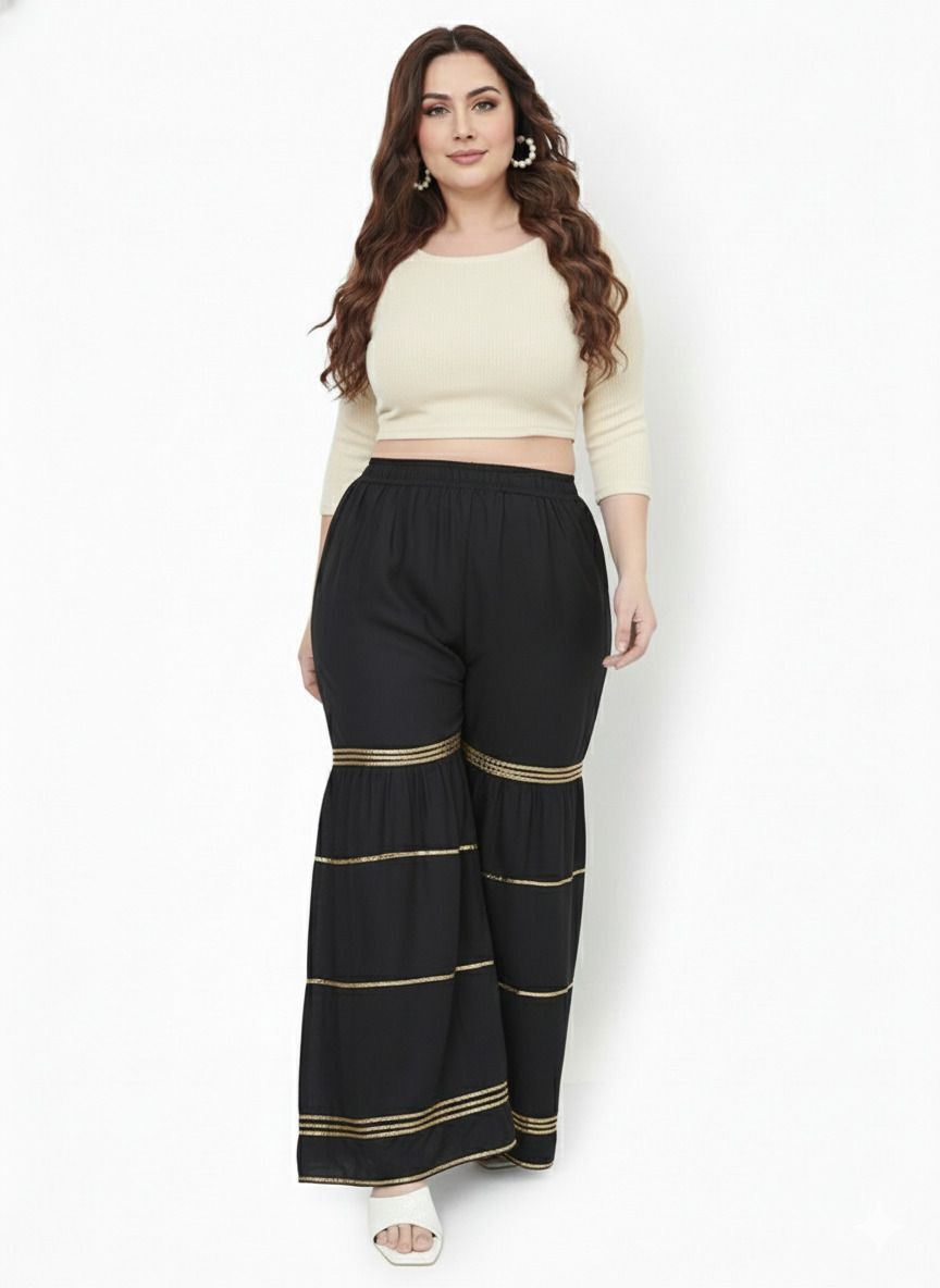 Women Relaxed Black Cotton Blend Trousers-image-39