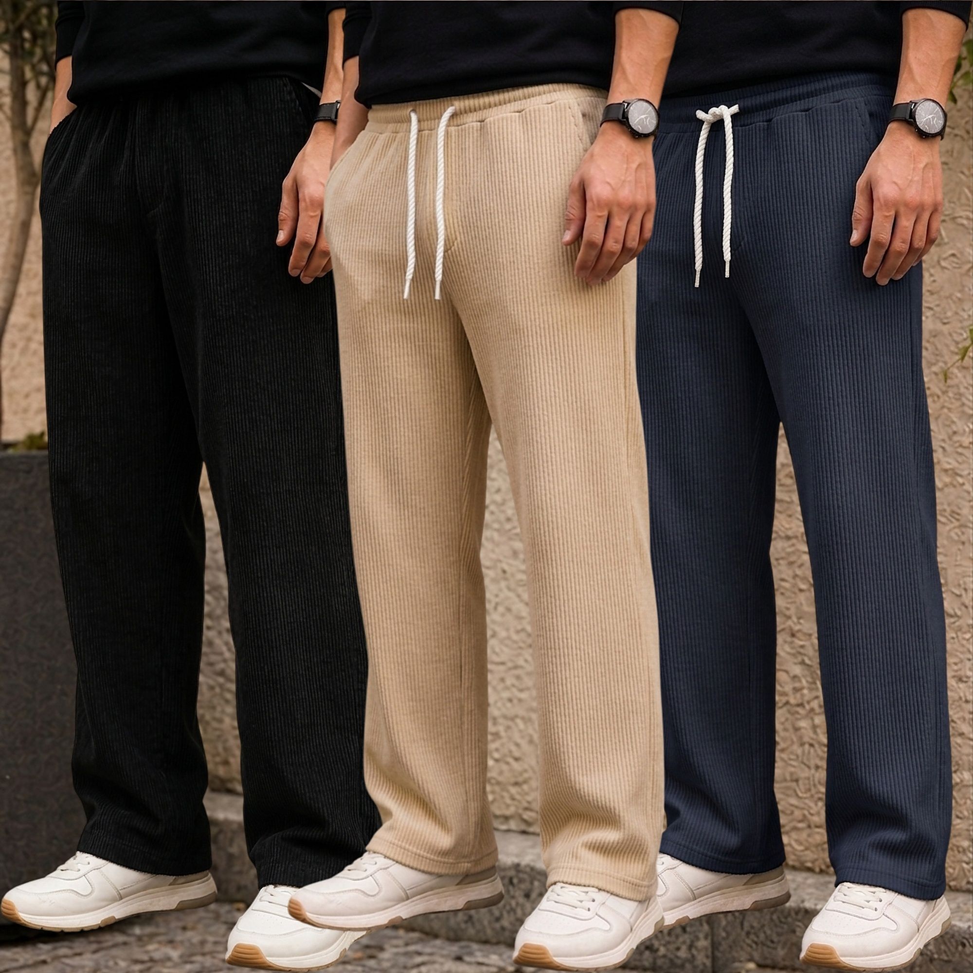 metronaut Relaxed Men Multicolor Cotton Blend Trousers-picture-21