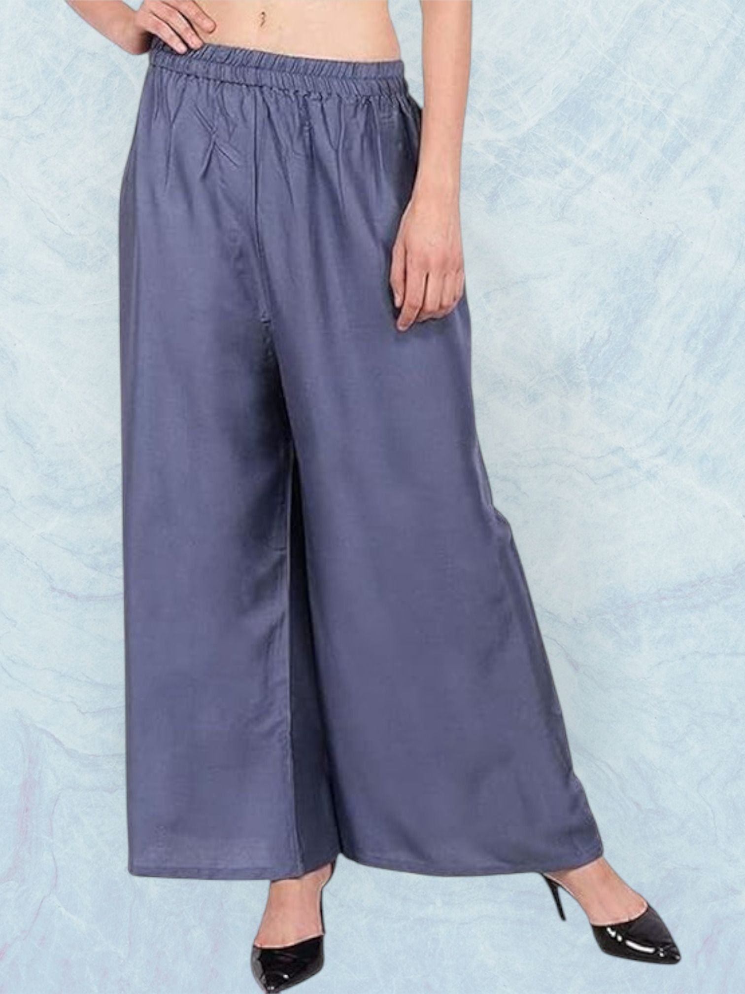 Women Comfort Fit Grey Viscose Rayon Trousers-image-48
