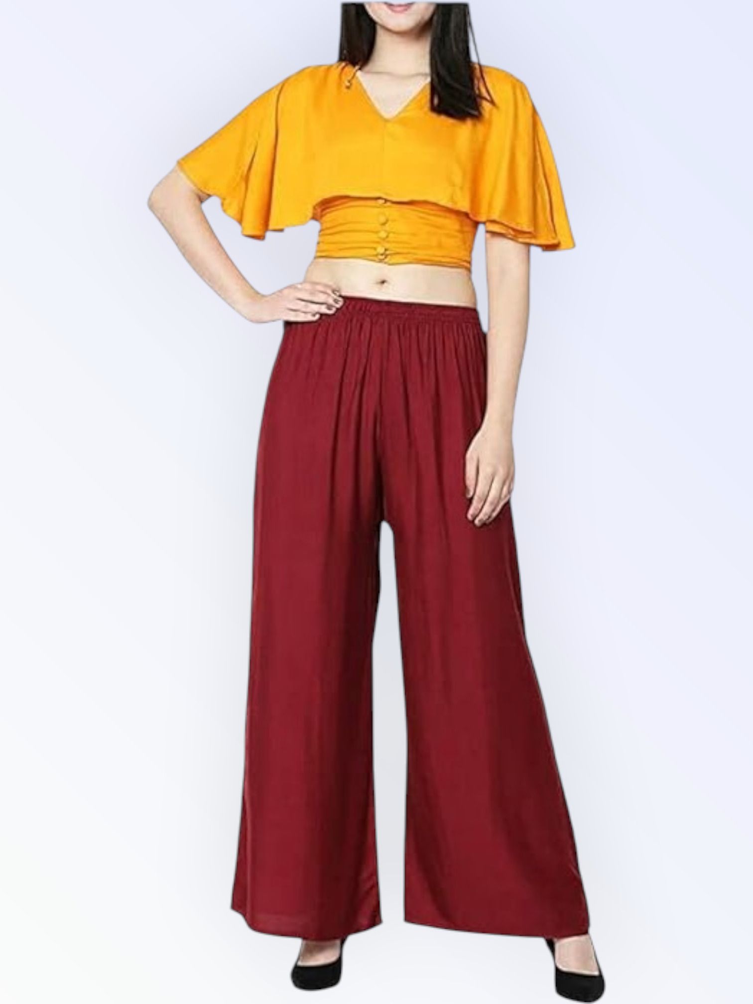 acd Women Comfort Fit Maroon Viscose Rayon Trousers-picture-30
