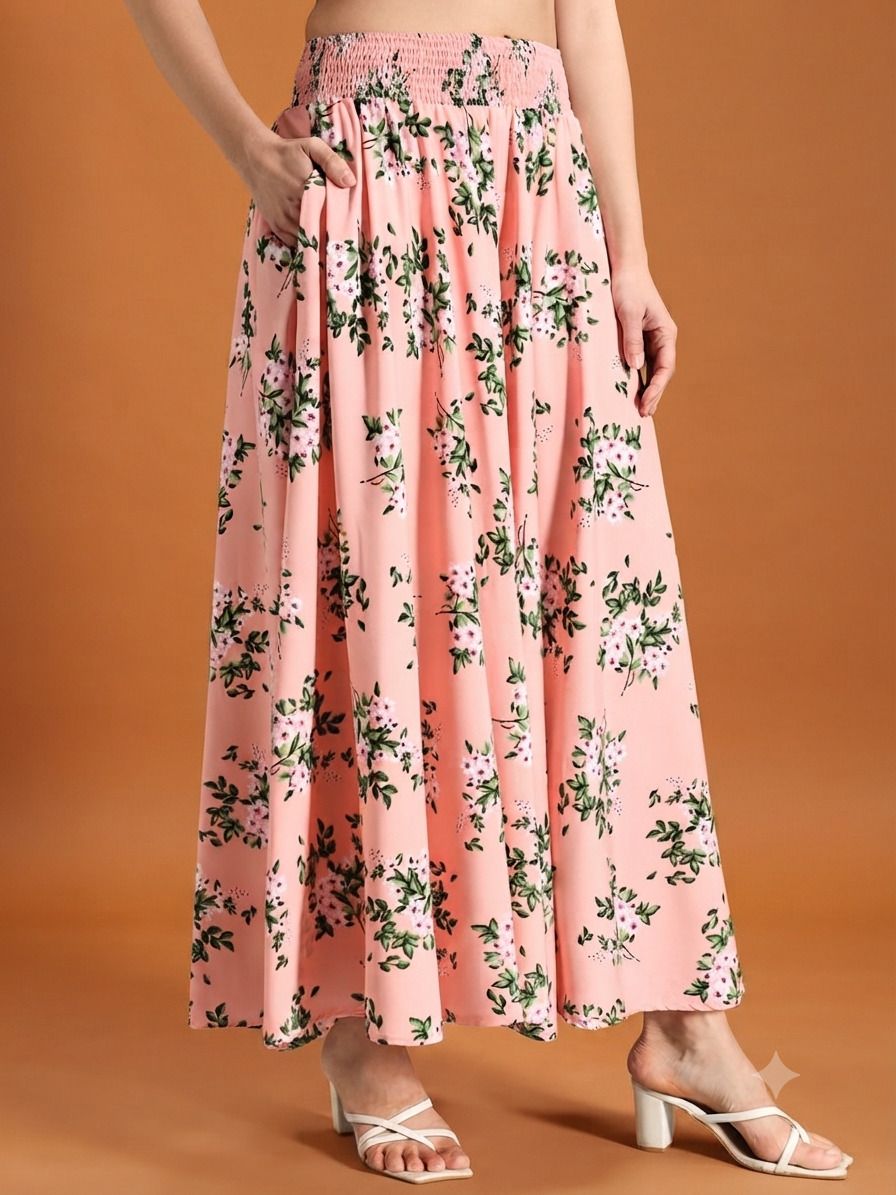 Women Flared Pink, Cream Cotton Blend Trousers-image-26