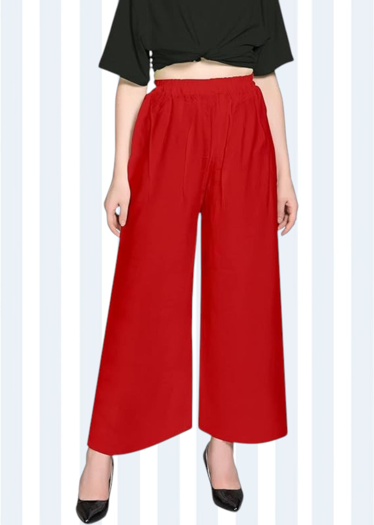 acd Women Comfort Fit Red Viscose Rayon Trousers-picture-18