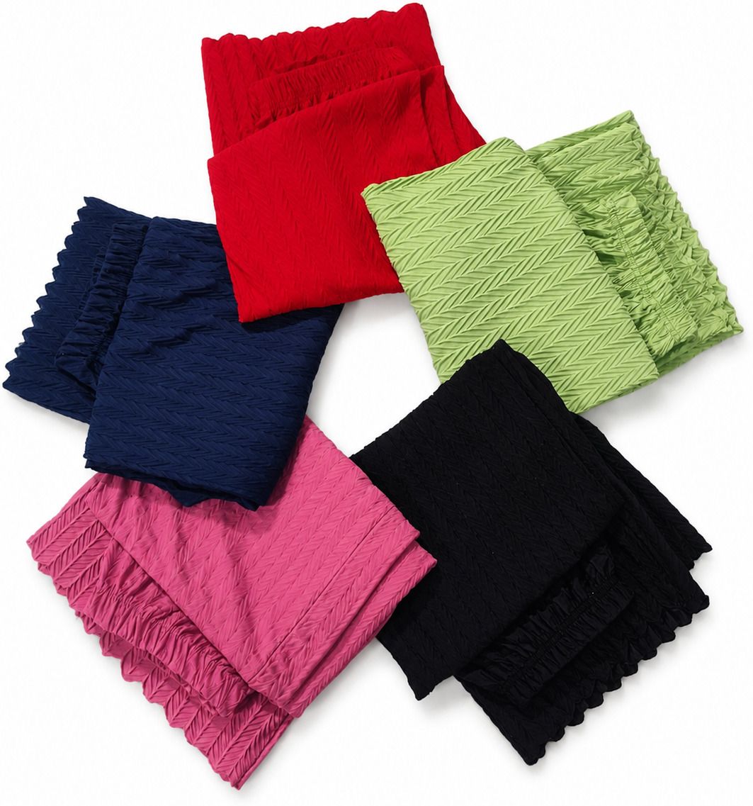 ahfabrics Pack of 5 Women Relaxed, Loose Fit Red Lycra Blend Trousers-picture-12