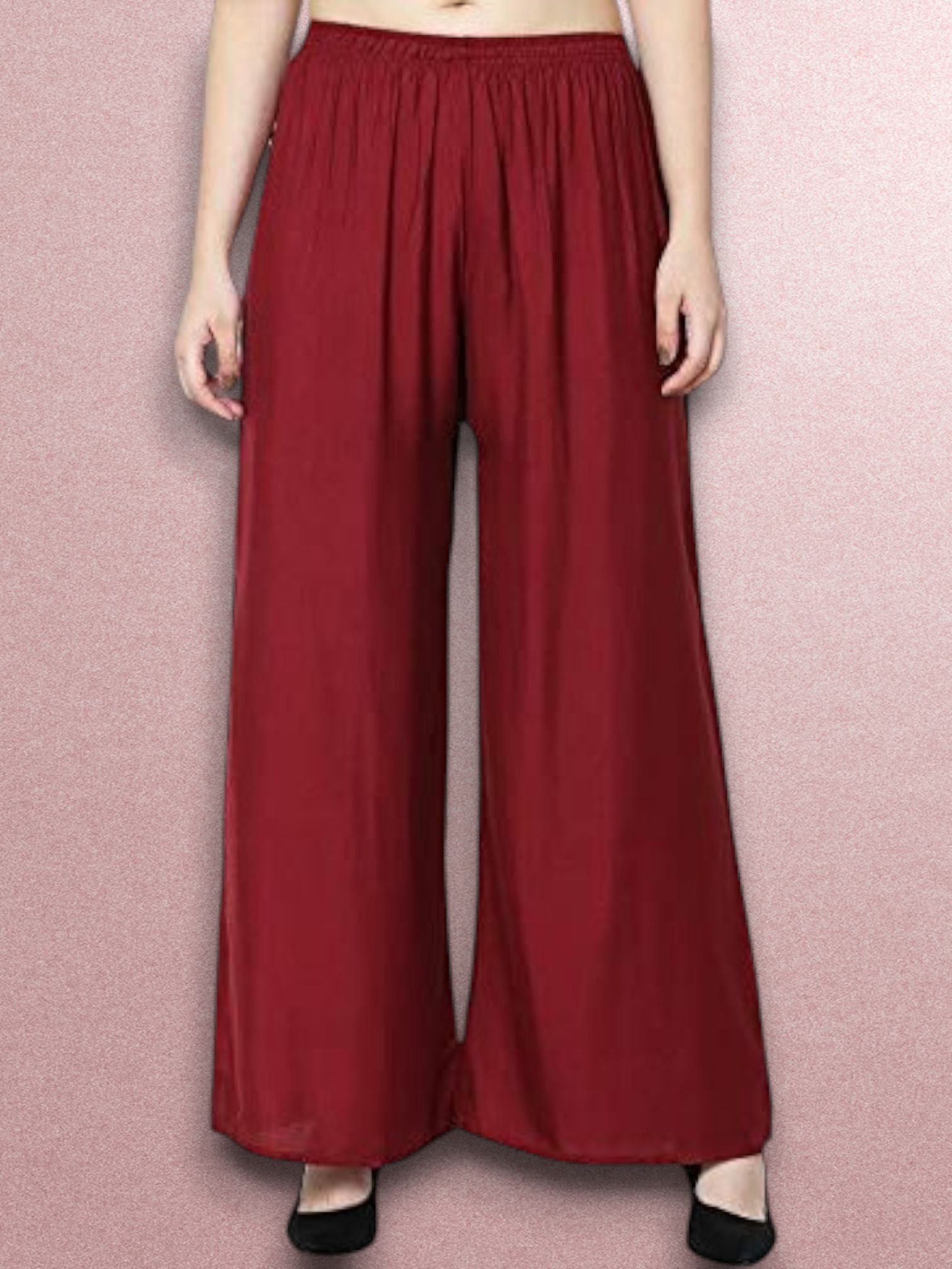 acd Women Comfort Fit Maroon Viscose Rayon Trousers-picture-0