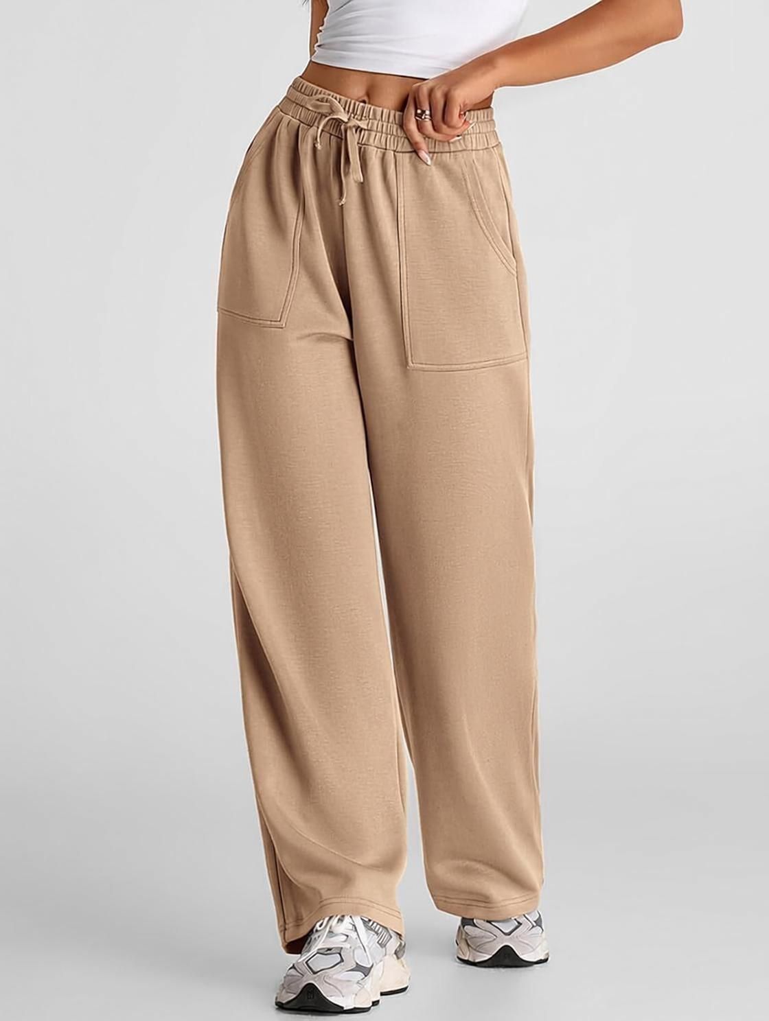 Women Relaxed Beige Cotton Blend Trousers-image-22