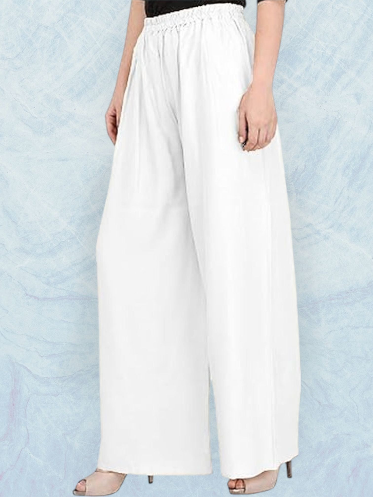 acd Women Comfort Fit White Viscose Rayon Trousers-picture-38