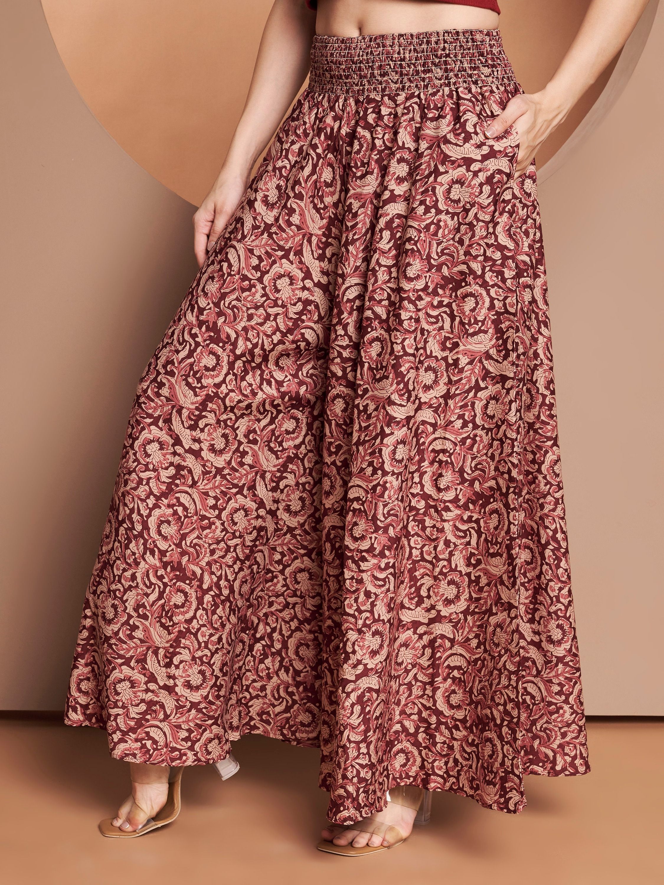 zwerlon Women Relaxed Maroon, Beige Polyester Trousers-picture-43