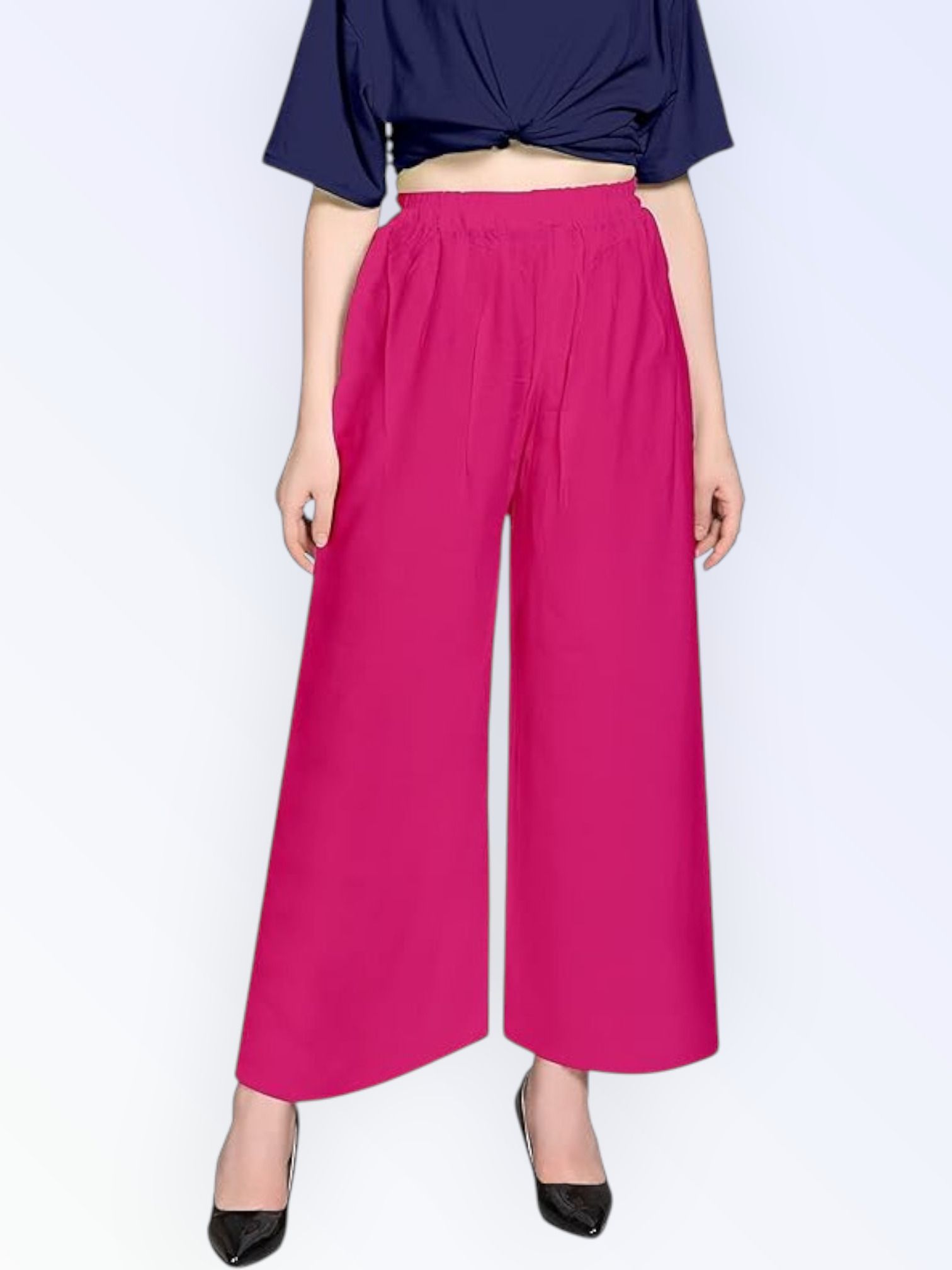 acd Women Comfort Fit Pink Viscose Rayon Trousers-picture-46