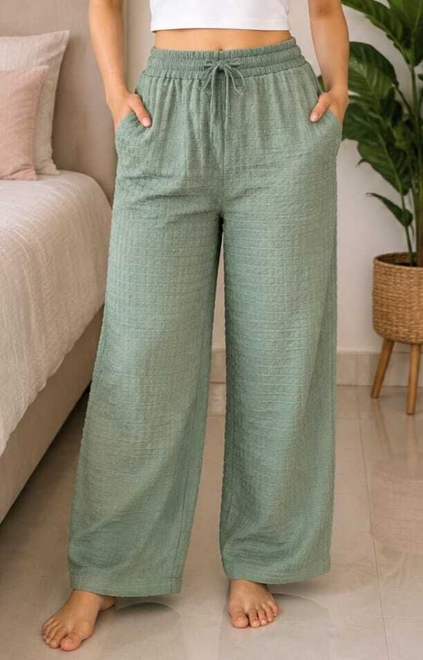 Women Self Design Dark Green Track Pants-image-0
