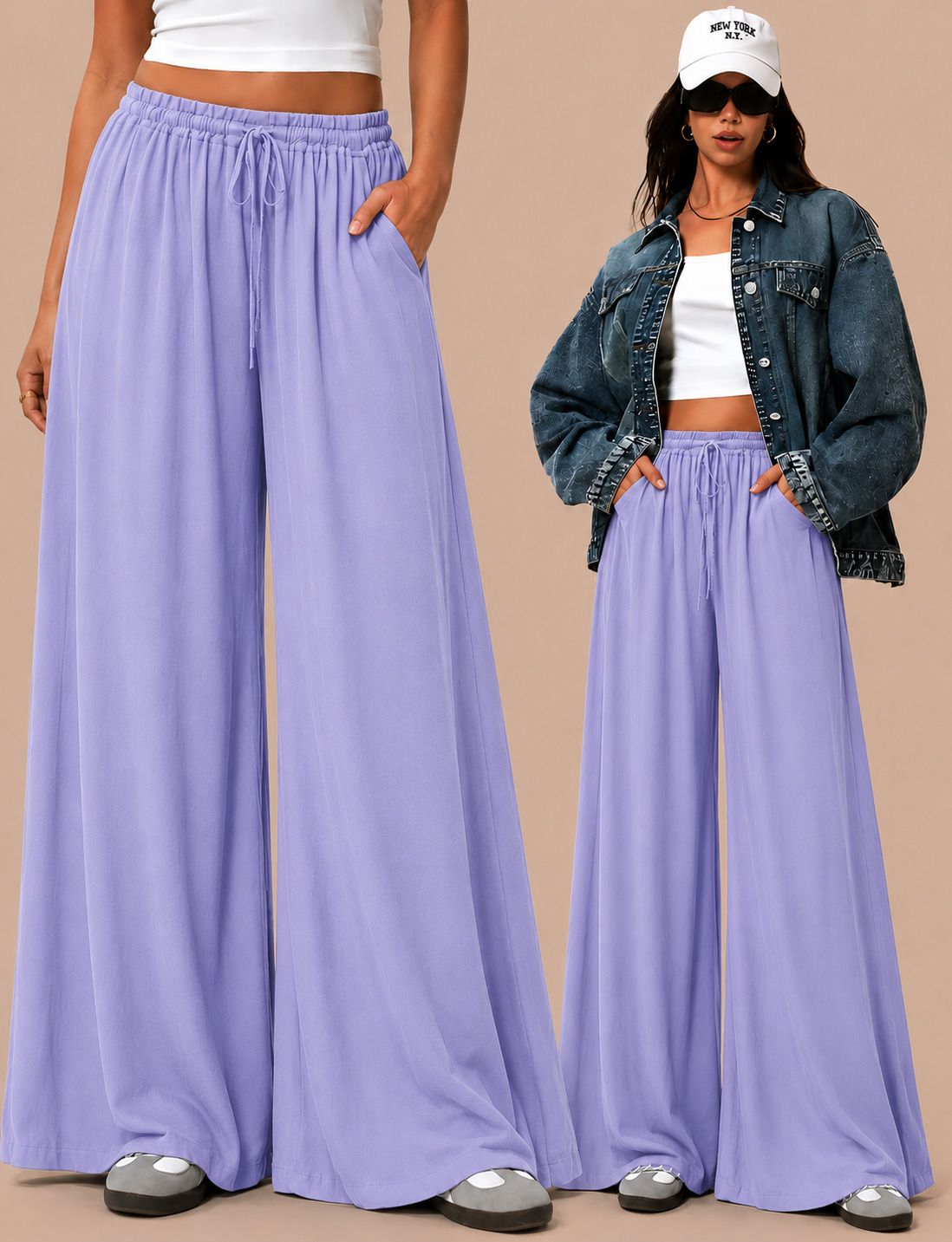 metronaut Relaxed Women Purple Polyester Trousers-picture-33