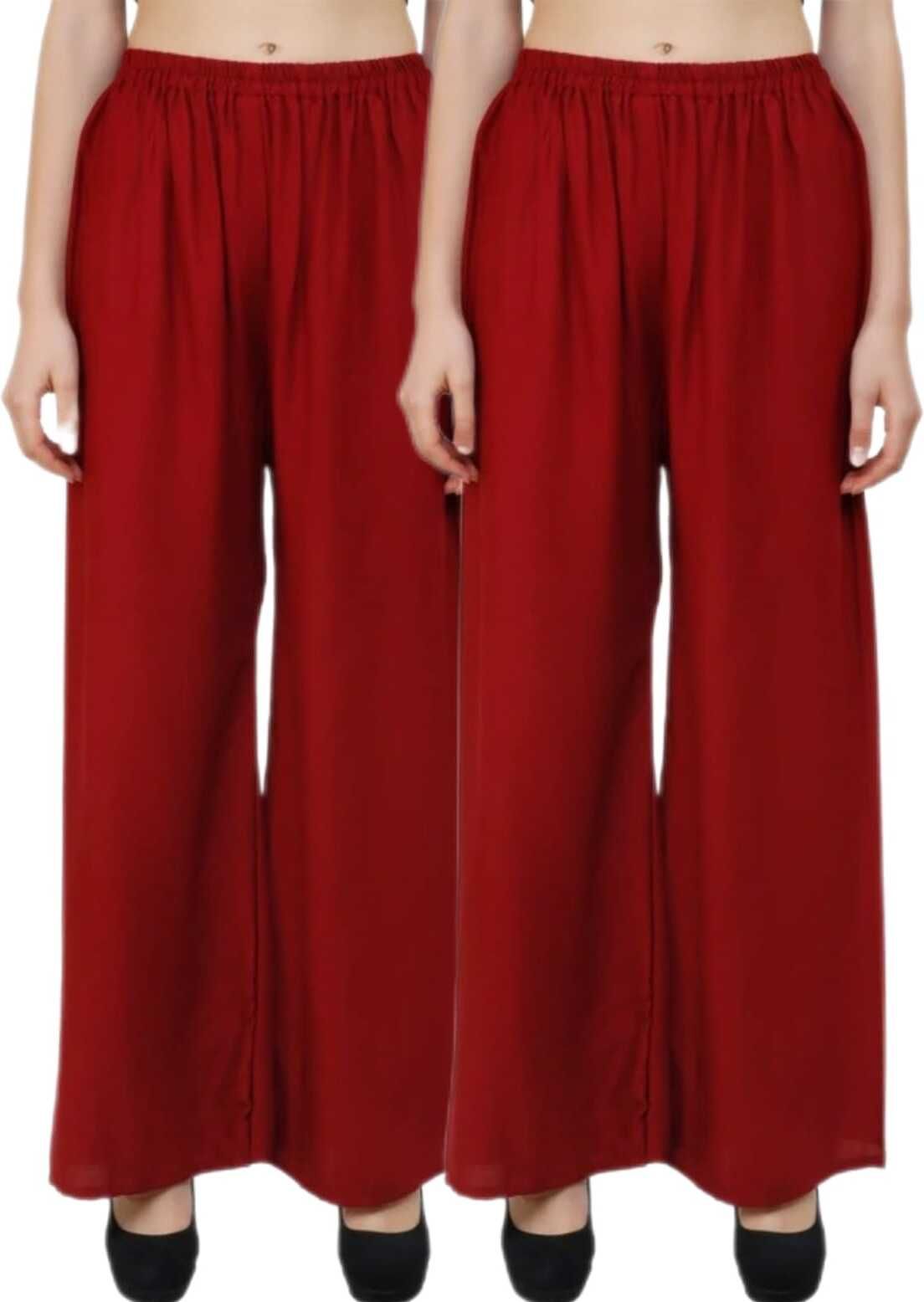 vestment Pack of 2 Women Regular Fit Beige, Black, Blue, Green, Grey, Khaki, Light Green, Maroon, Multicolor, Pink, Purple, Red, White, Yellow Viscose Rayon Trousers-picture-11