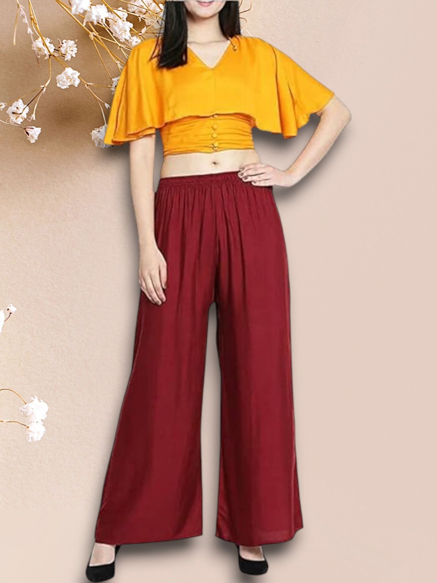 Women Comfort Fit Maroon Viscose Rayon Trousers-image-49