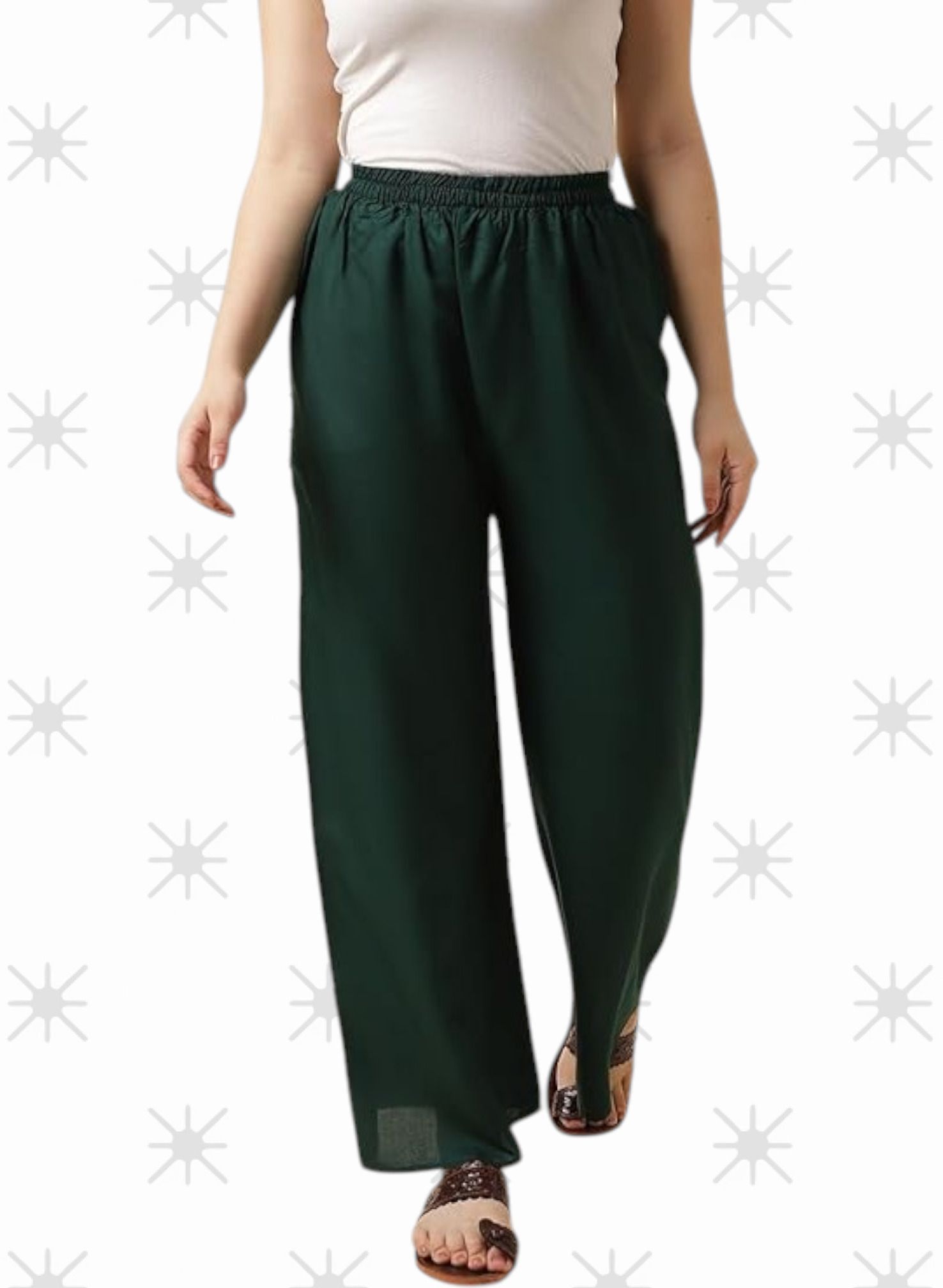 acd Women Comfort Fit Green Viscose Rayon Trousers-picture-23