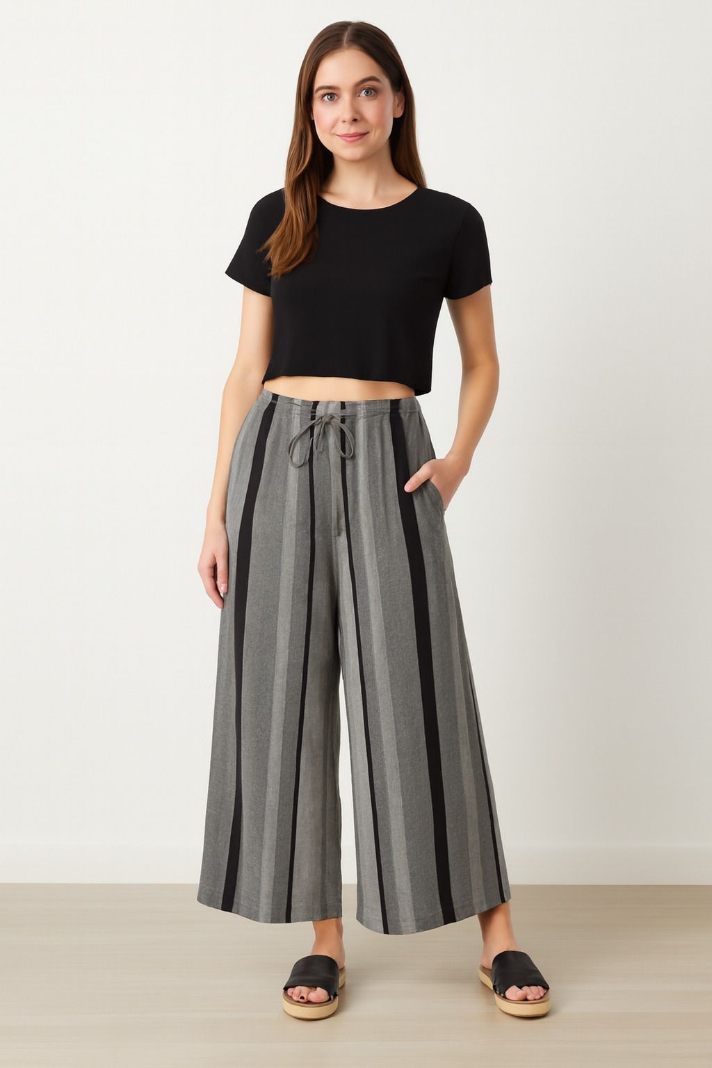 nobarr Women Regular Fit Grey Viscose Rayon Trousers-picture-11