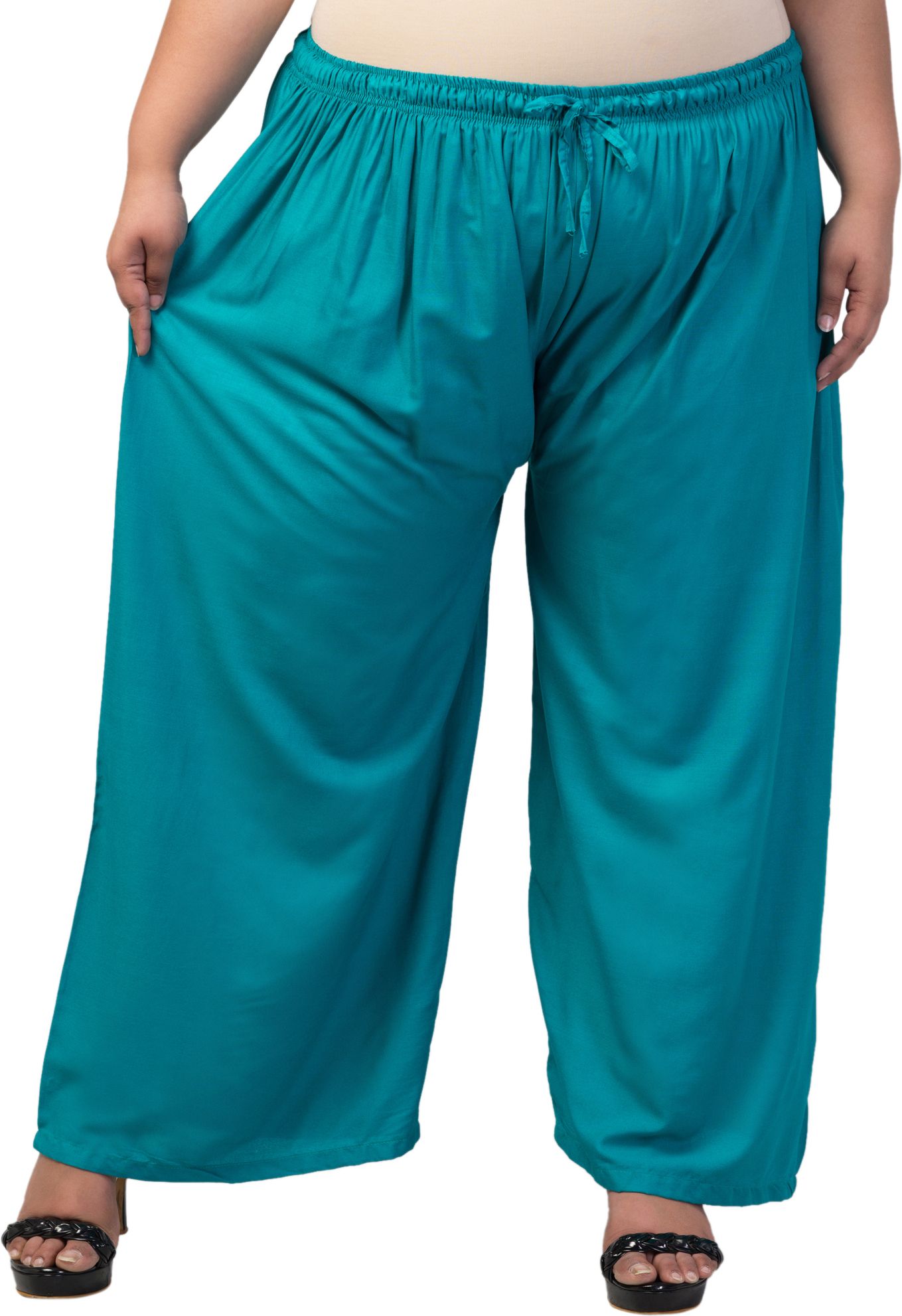 vizcon hub Women Flared Dark Green Viscose Rayon Trousers-picture-41