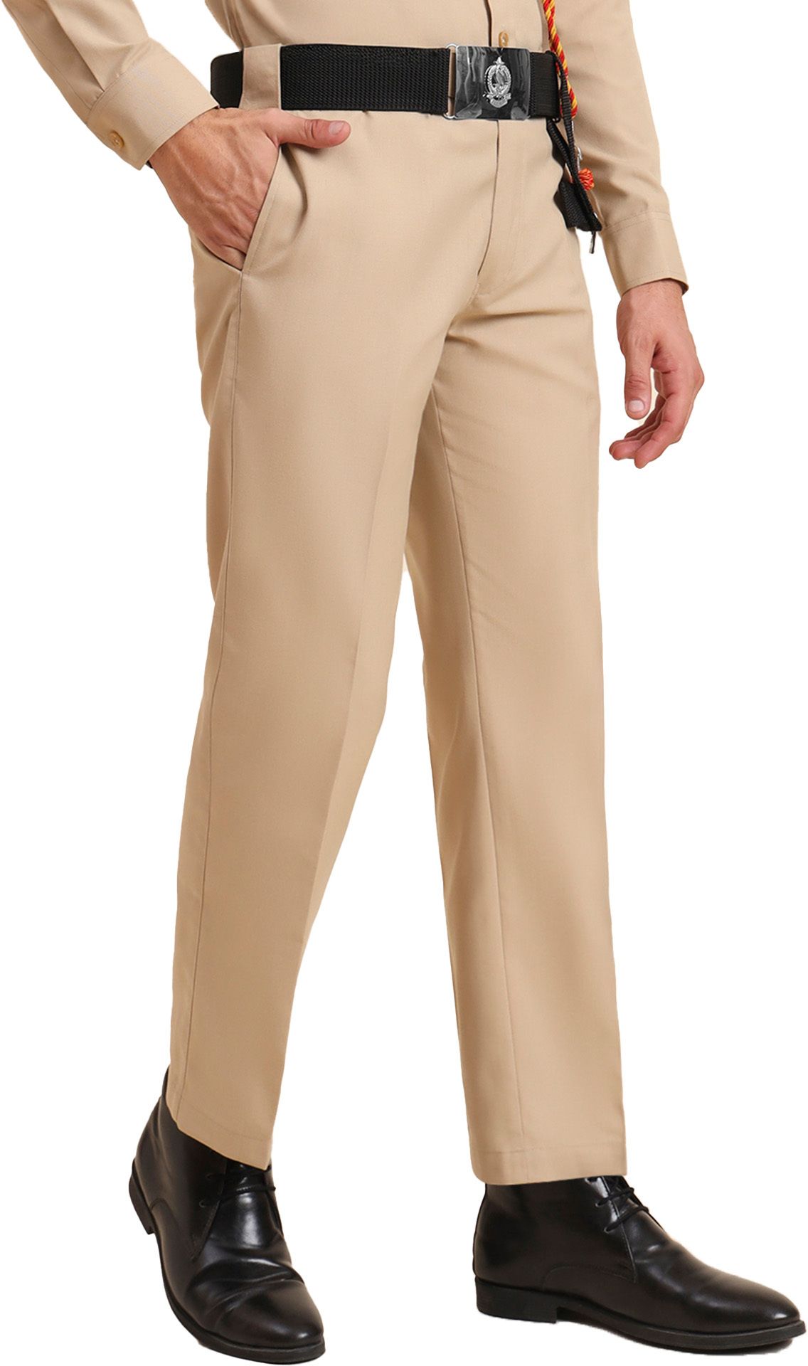 needleman Men Regular Fit Khaki Cotton Blend Trousers-picture-22