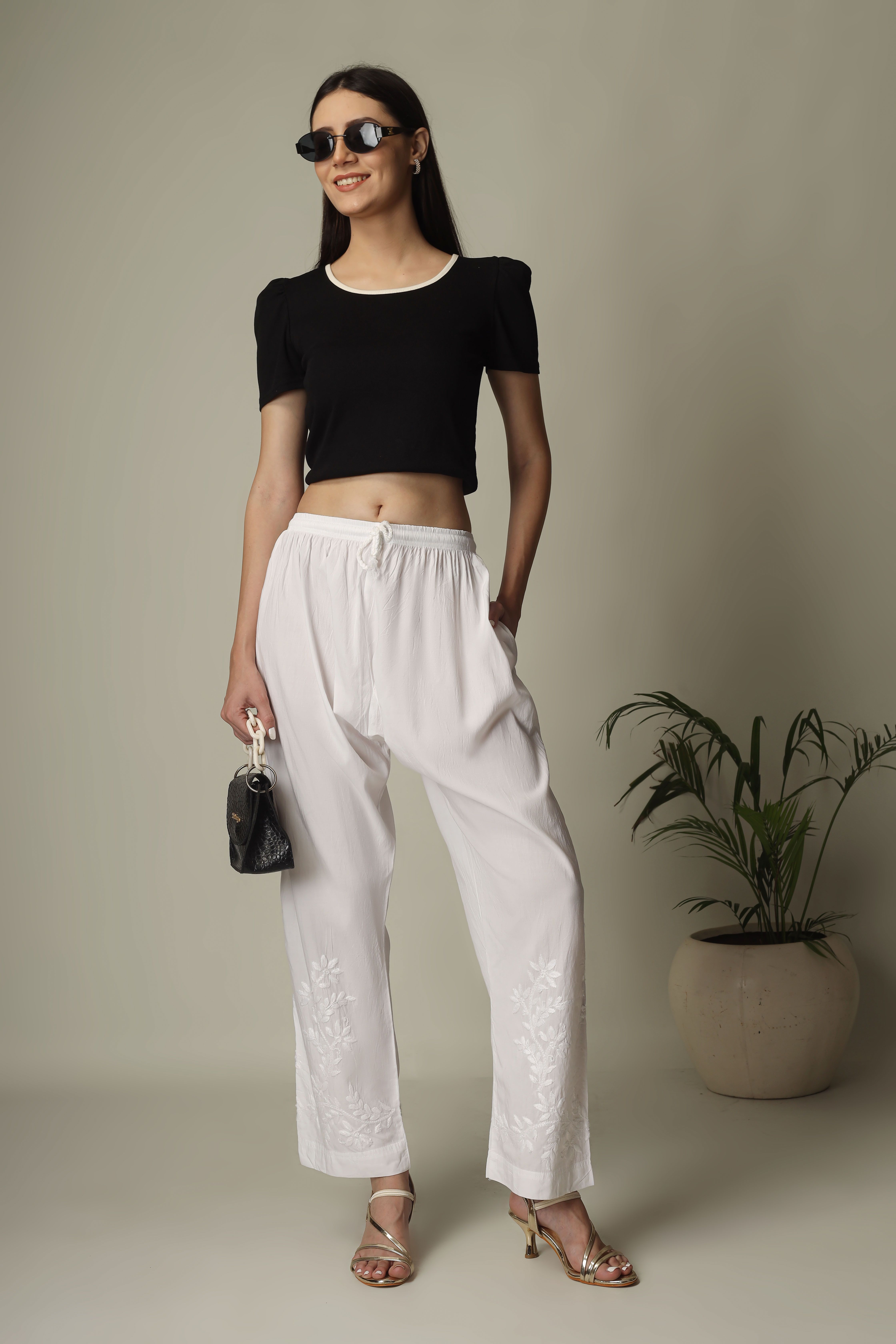 lucknowithreads Embroidered Cotton Women Harem Pants-picture-43