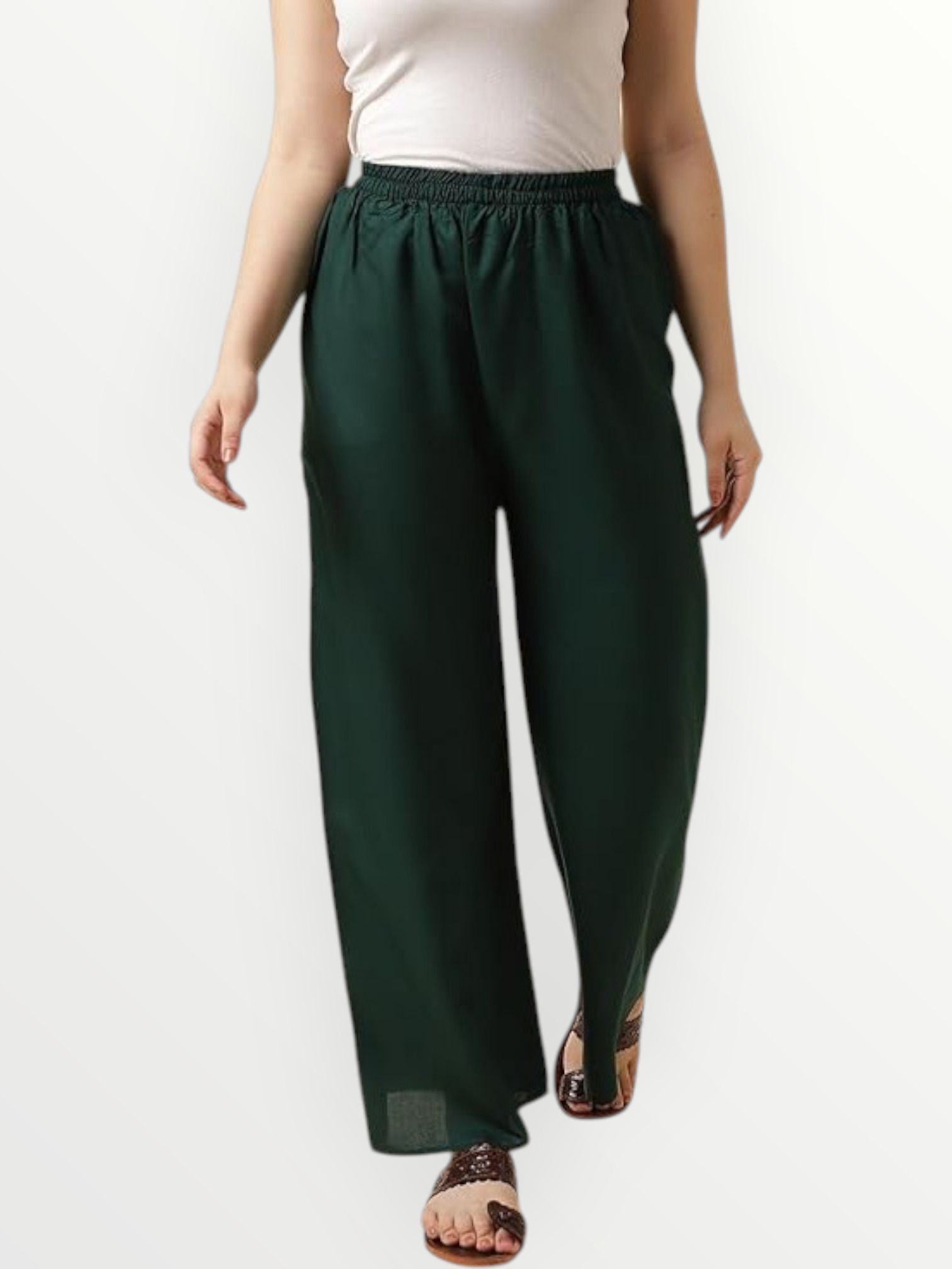 acd Women Comfort Fit Green Viscose Rayon Trousers-picture-12